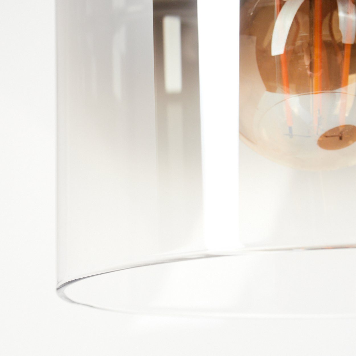 hofstein Metall/Glas, aus aus 1xE27 mit Schwarz/Rauchfarben/Klar, »Castelfiorentino« und Leuchtmittel, Stehlampe Standlampe Kabel Fußschalter Stehlampe am (15cm), ohne Glas Schirm