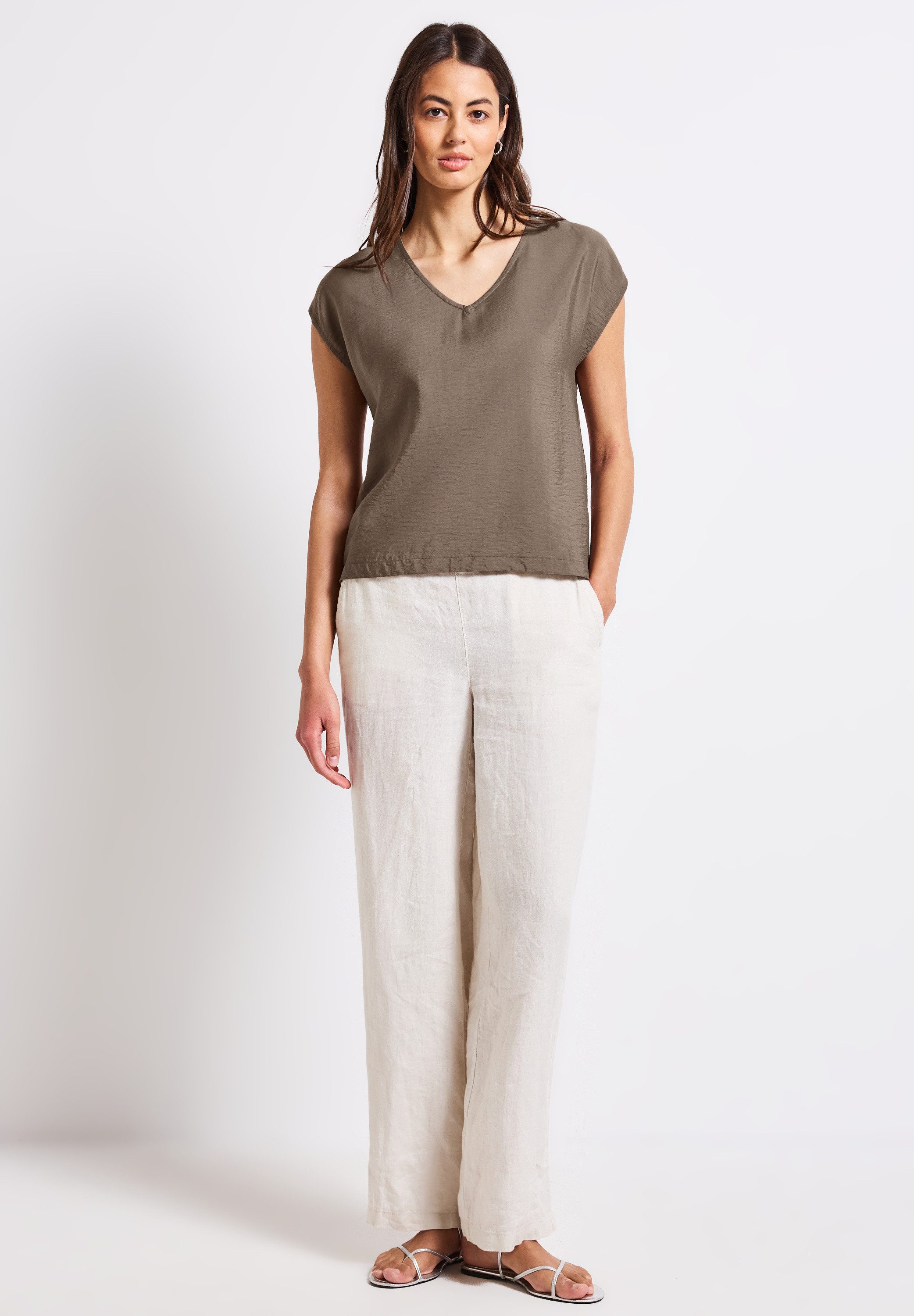STREET ONE Shirtbluse aus elastischem Materialmix