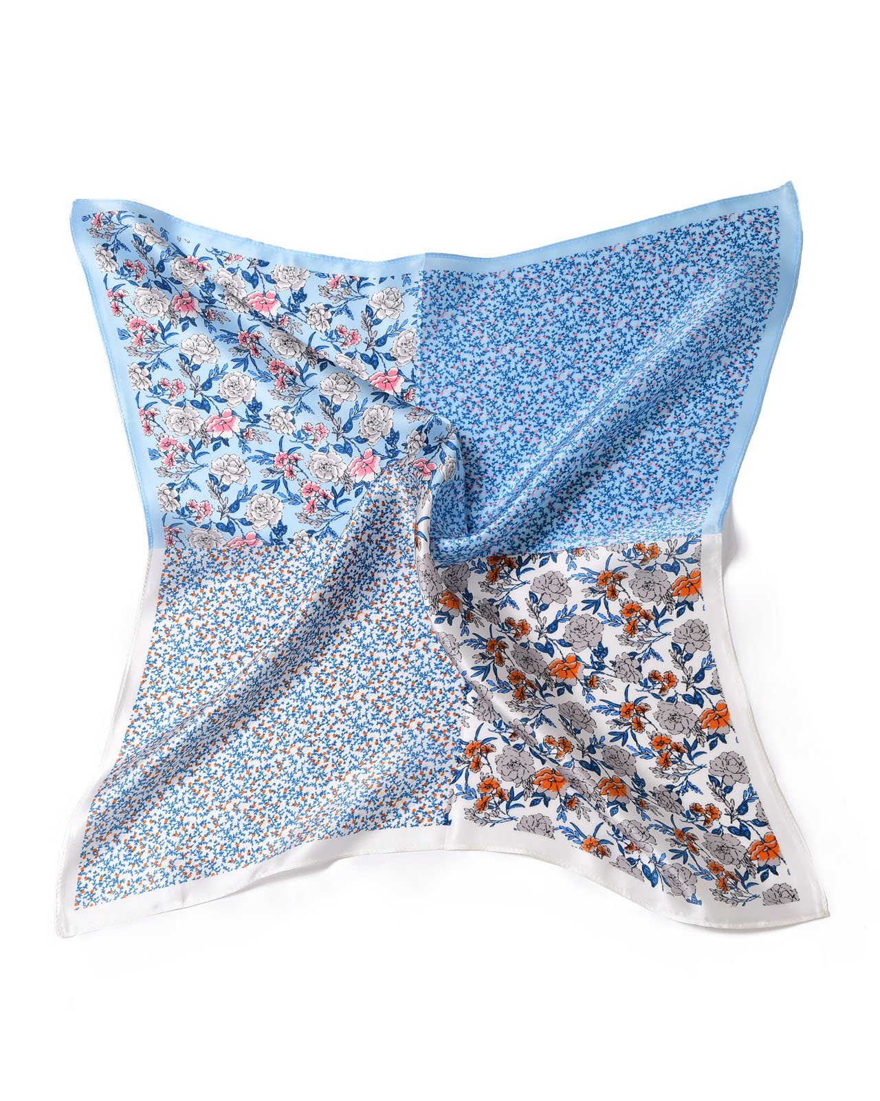 MayTree Seidentuch quadratisch, Englischer Garten 53x53, blau, Nickituch, B günstig online kaufen