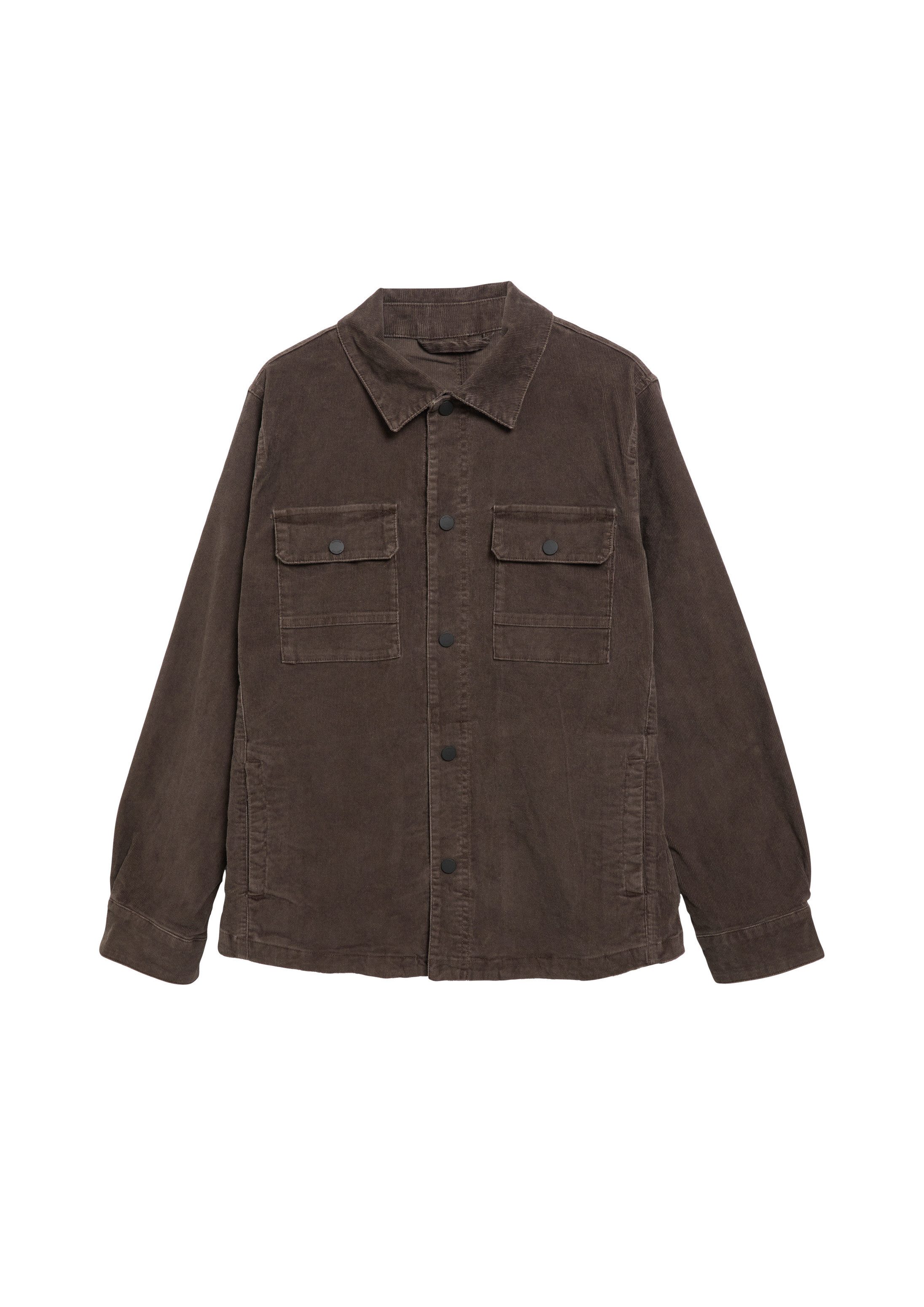 s.Oliver Hemdjacke Outdoor-Jacke Gewaschenes Cord-Overshirt mit Brusttaschen