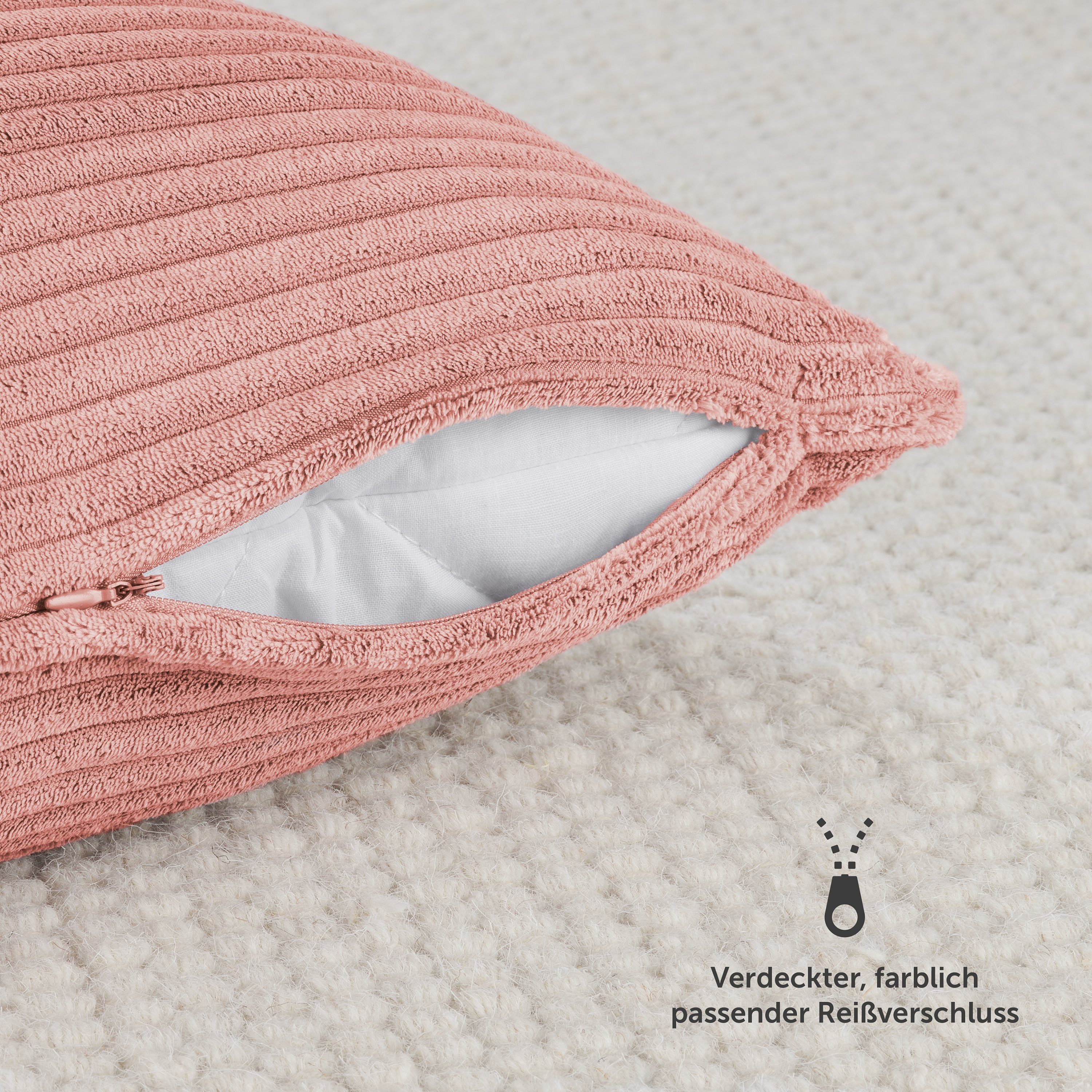 Blumtal Kissenhülle 2er Set Kissenbezug 40x40 cm– Kord Bezug, (2 Stück), we günstig online kaufen