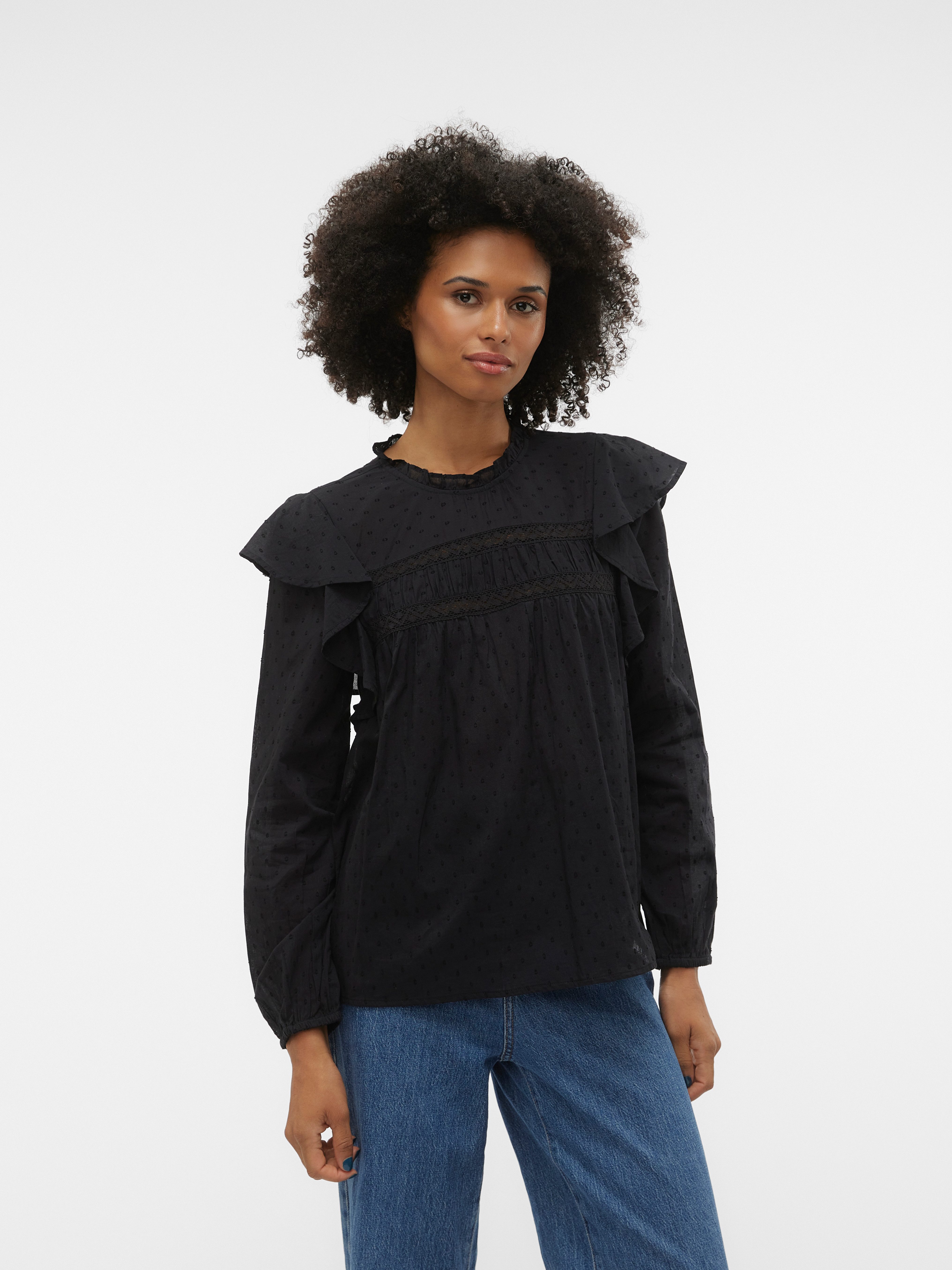 Vero Moda Spitzenbluse VMTRINE LS LACE günstig online kaufen
