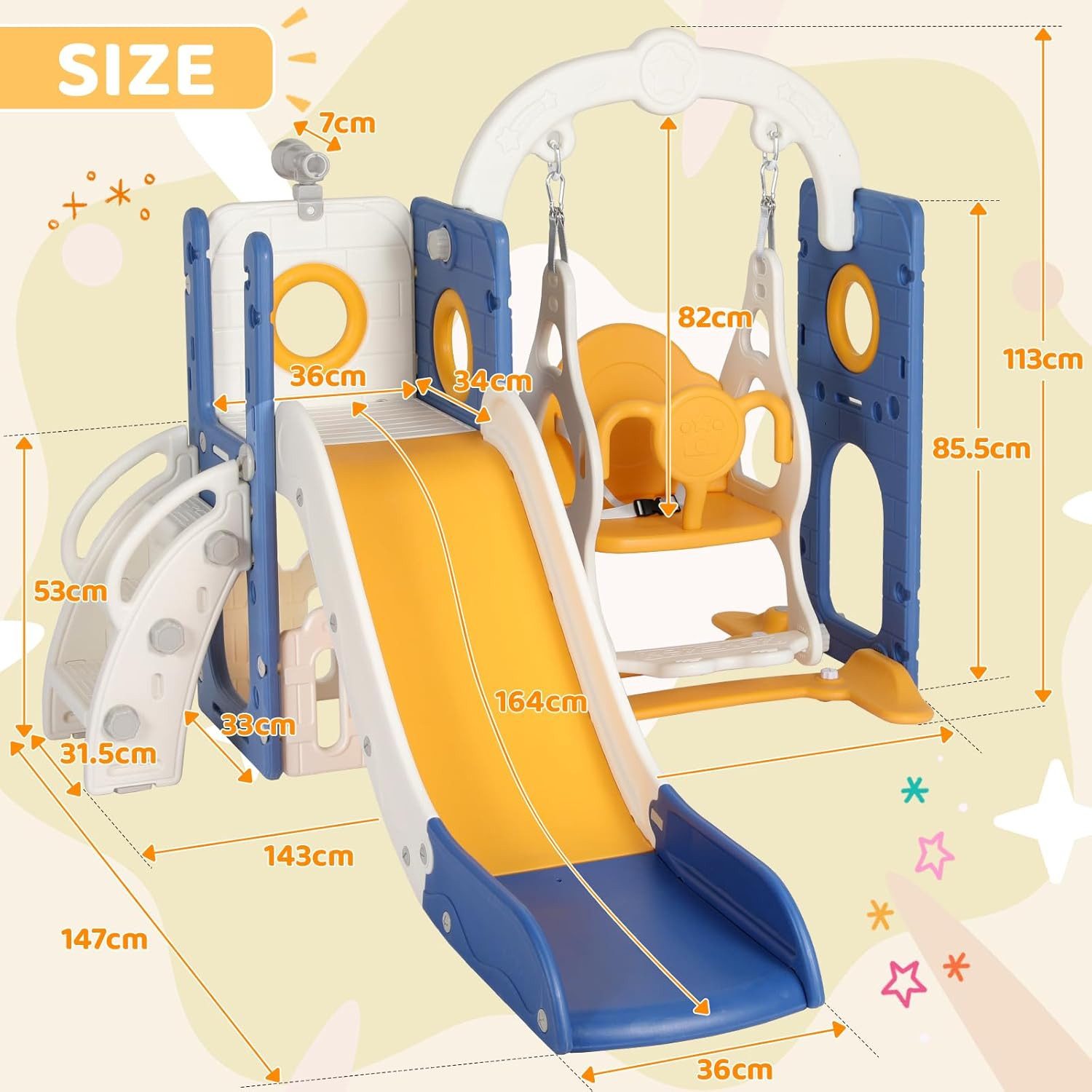 TLGREEN Rutsche 5-in-1 Kinderrutsche, Gartenrutsche Breite Stufen und Griff günstig online kaufen