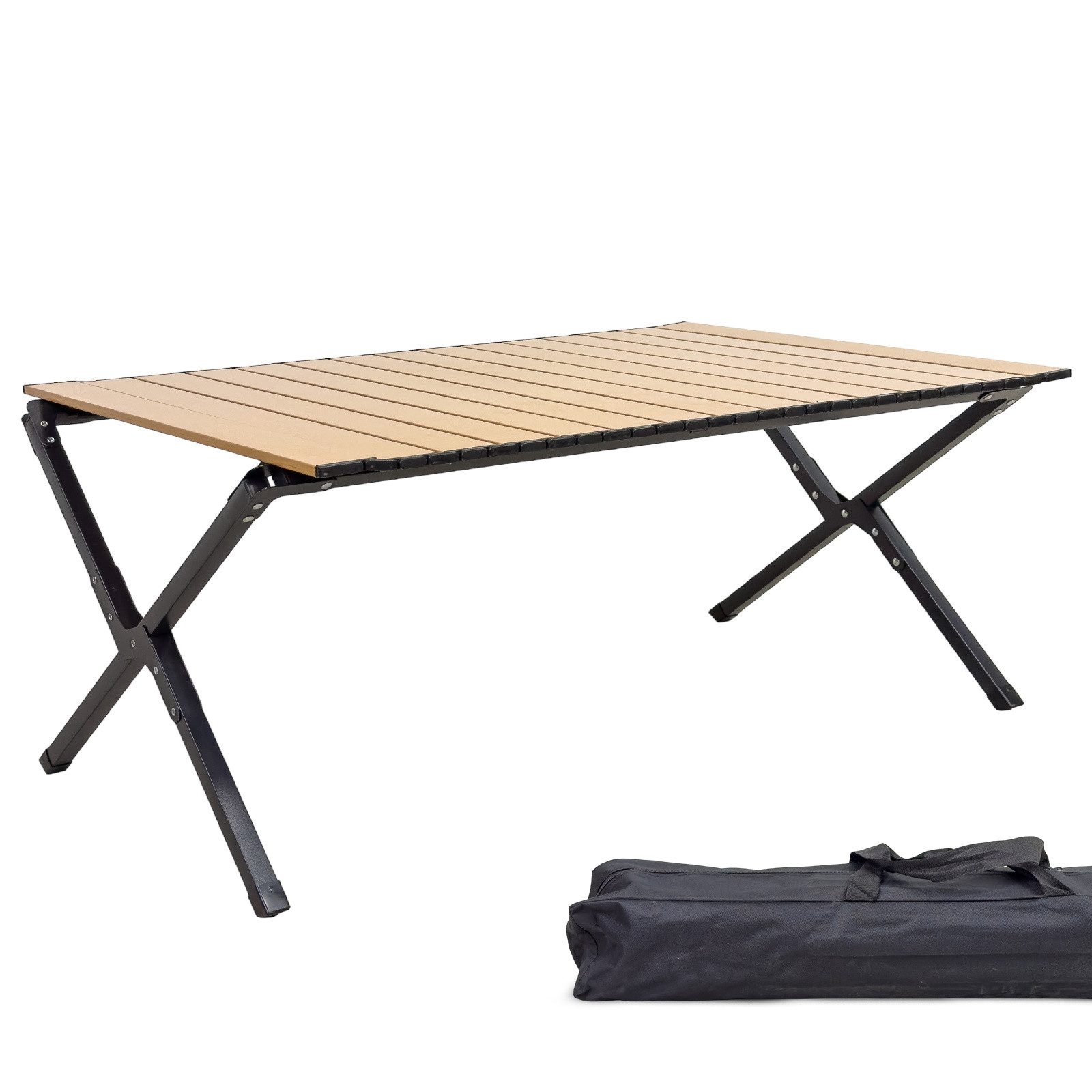 Grafner Campingtisch Campingtisch 89x58x43cm Klapptisch Holzoptik günstig online kaufen