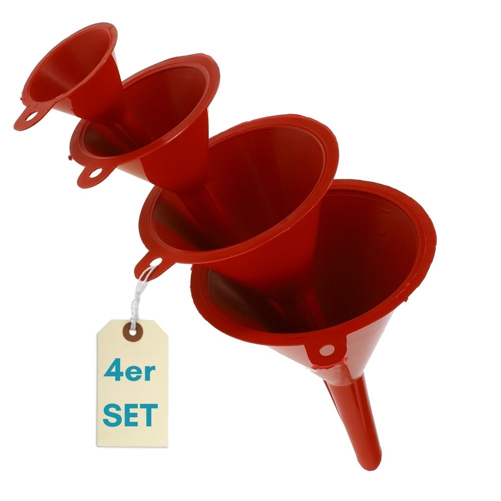 GarPet Öltrichter Trichter Küche klein 4er Set Kunststoff Ein Füll Trichter Einfüllhilfe
