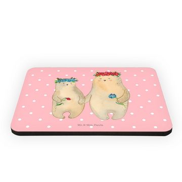 Mr. & Mrs. Panda Magnet Bären mit Blumenkranz - Rot Pastell - Geschenk, Notiz Magnet, Whitebo (1-St), Lebendige Farben