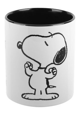 United Labels® Tasse The Peanuts Tasse Snoopy Lesen stärkt die Seele Schwarz Weiß 320 ml, Keramik