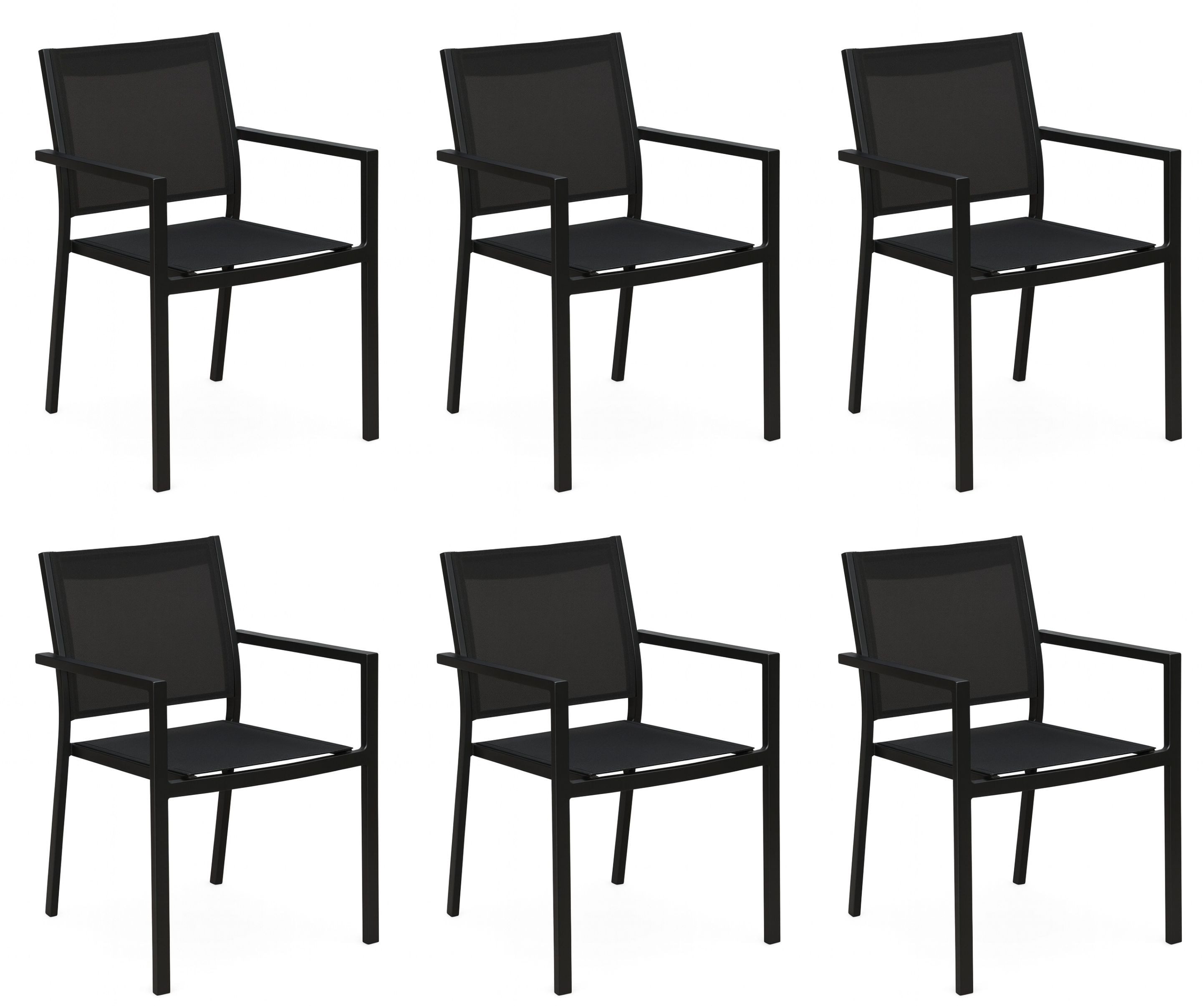 Gardissimo Gartenstuhl 6 mal Stapelstuhl Space (Spar-Set, 6 St), stapelbar wetterfest 110 kg Tragkraft