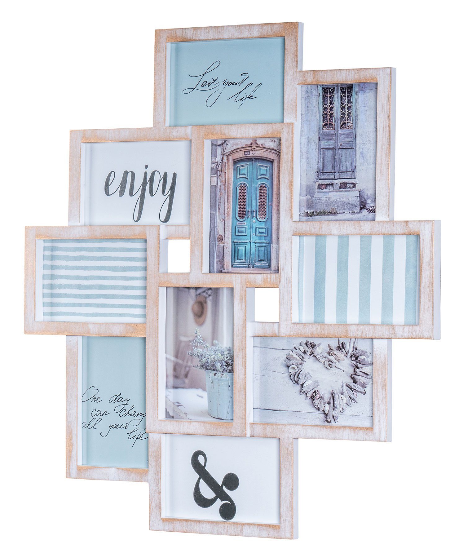 Levandeo® Bilderrahmen Collage, Bilderrahmen Collage 50x55cm günstig online kaufen