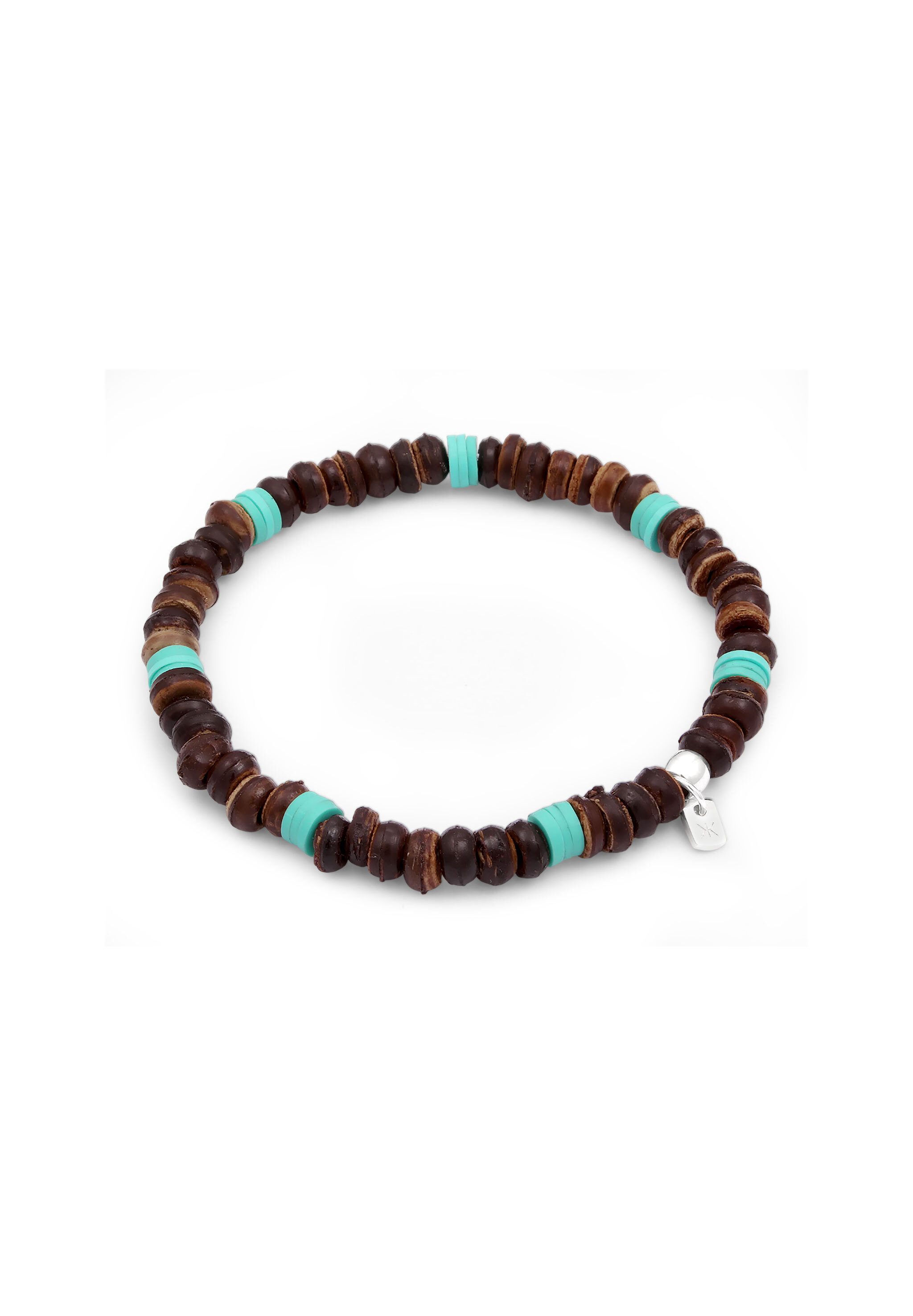 Kuzzoi Bead-Armband-Set Heishi Kokosnuss Perlen Braun 925 Sterling Silber günstig online kaufen