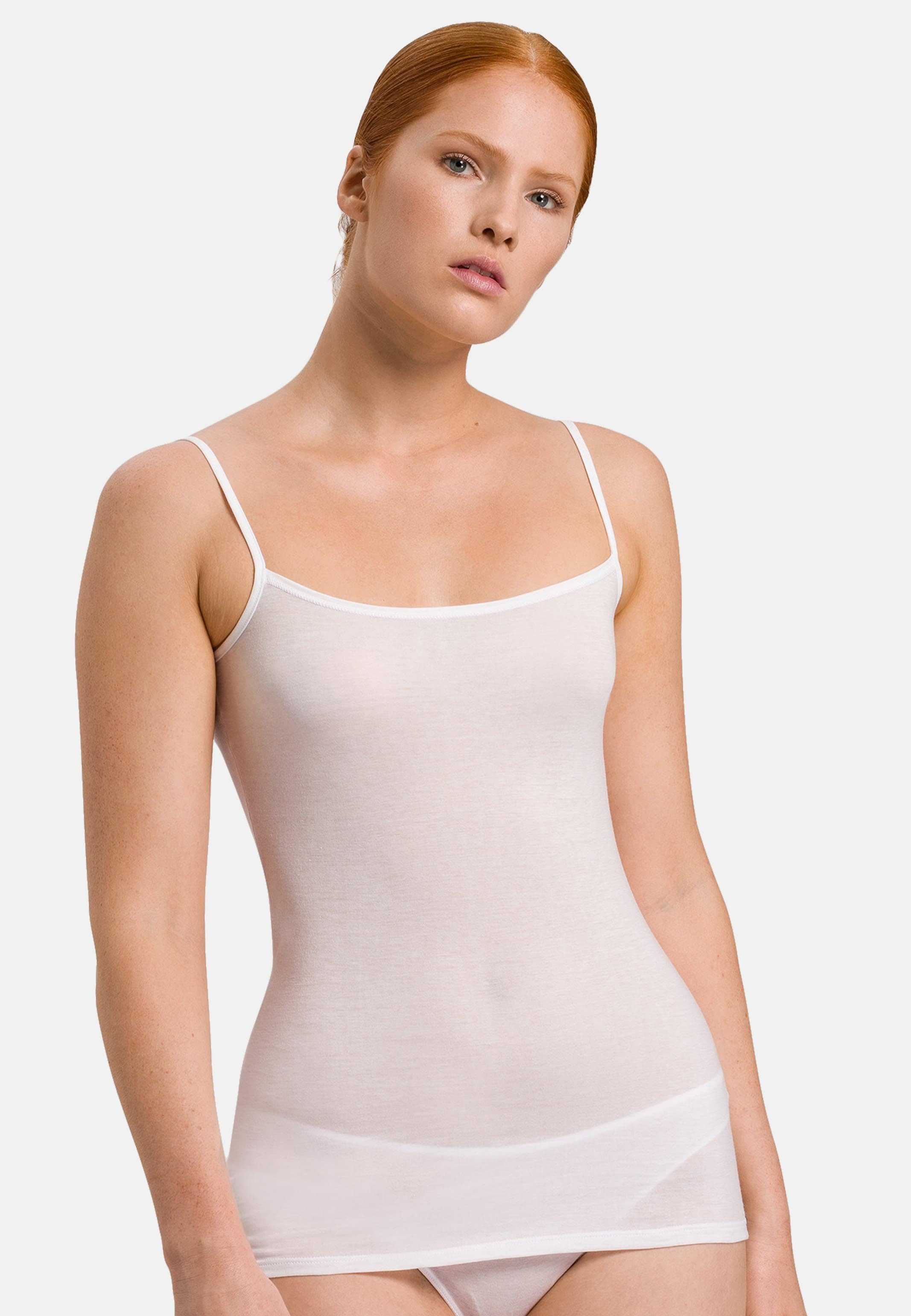 Hanro Unterhemd Ultralight (1-St) Spaghetti Top - Baumwolle - Atmungsaktiv
