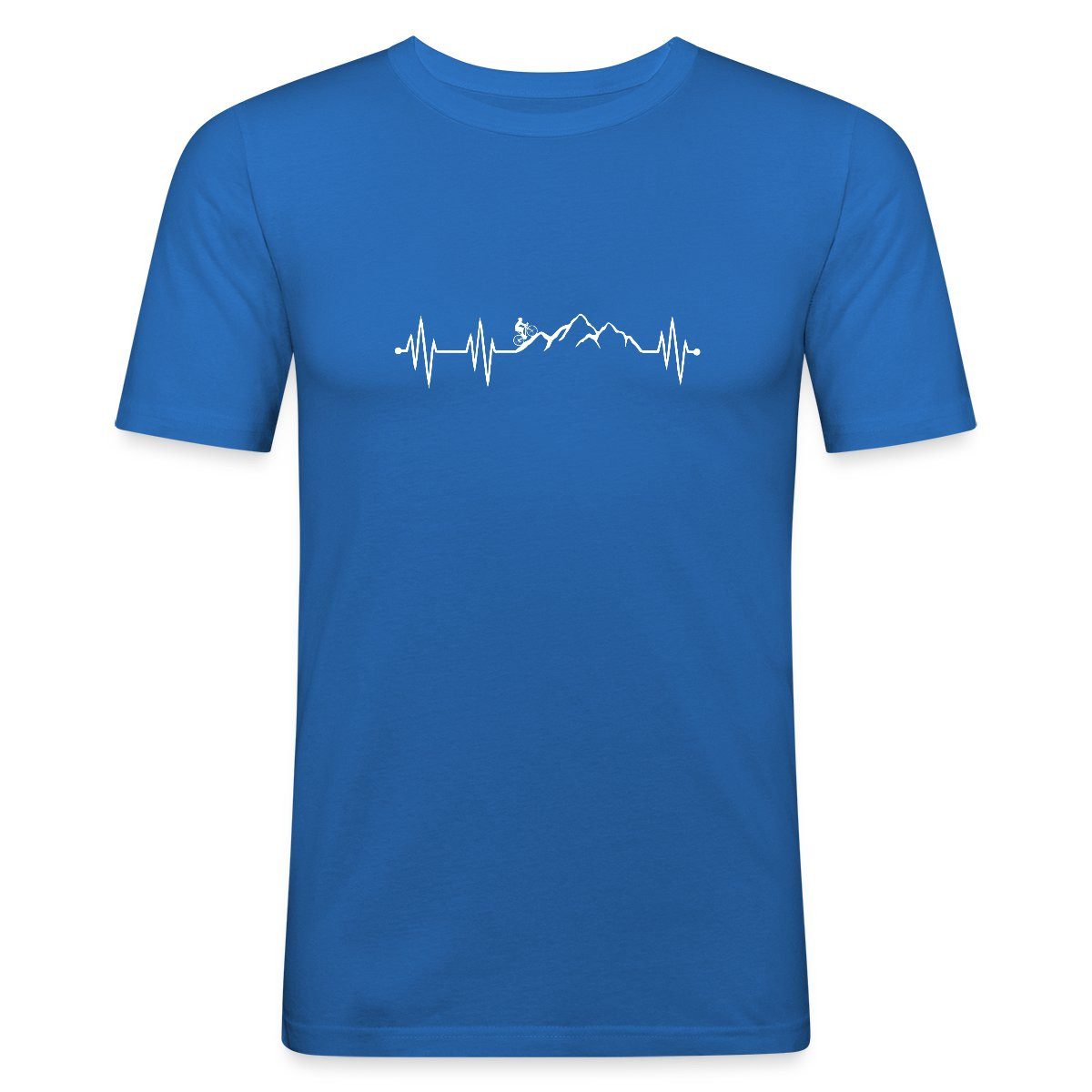 Spreadshirt T-Shirt Mountainbike EKG Fahrrad Bike Berge Herren Slim Fit T-Shirt (1-tlg)
