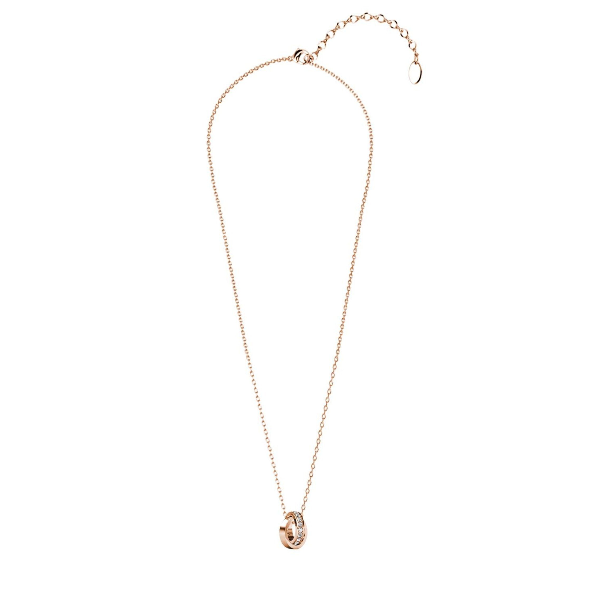 Ella Eisvogel Schmuckset Chic Circle große Karat Roségold Creolen & Hoop Goldkette, 18