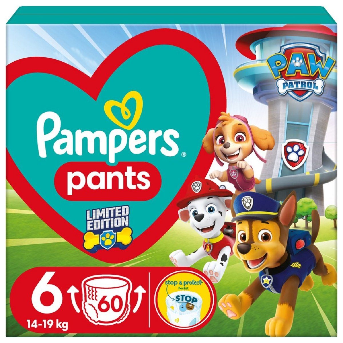 Pampers Windeln WB Paw Patrol Windeln Pampers Größe 6 14-19kg 60 Stk. (60-St)