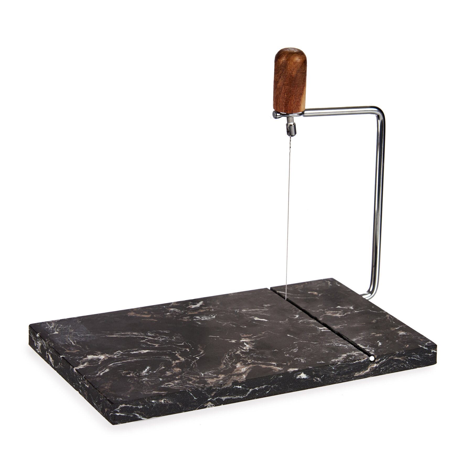 KINVARA Schneidebrett Schneidebrett aus Marmor für Käse mit Guillotine AMO, Stein, (Küchenbrett)