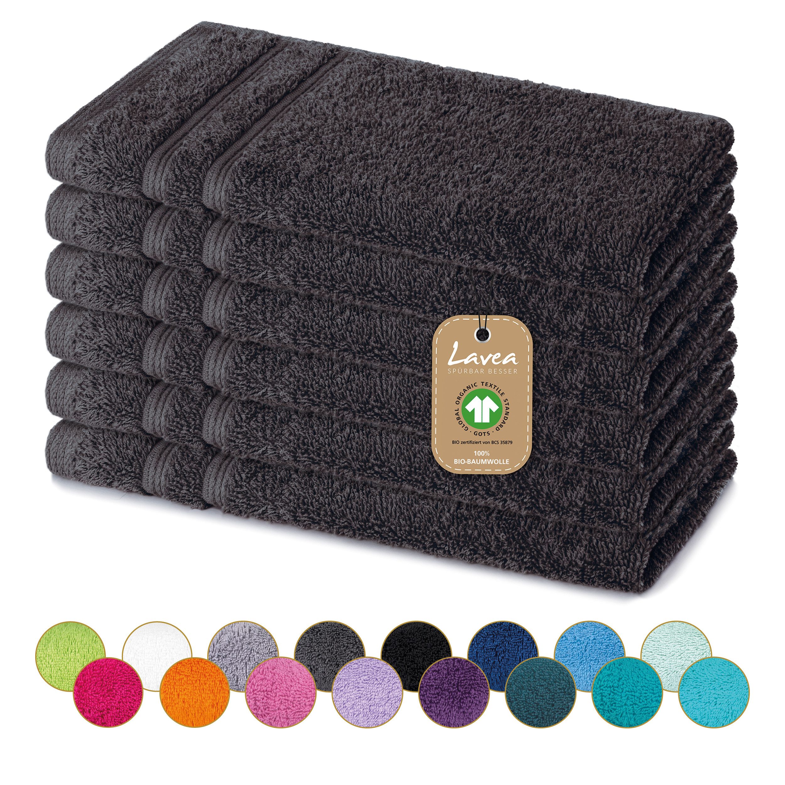 Lavea Gästehandtuch Bali Gästetücher 30x50 cm, Weiches Bio-Baumwollfrottee günstig online kaufen