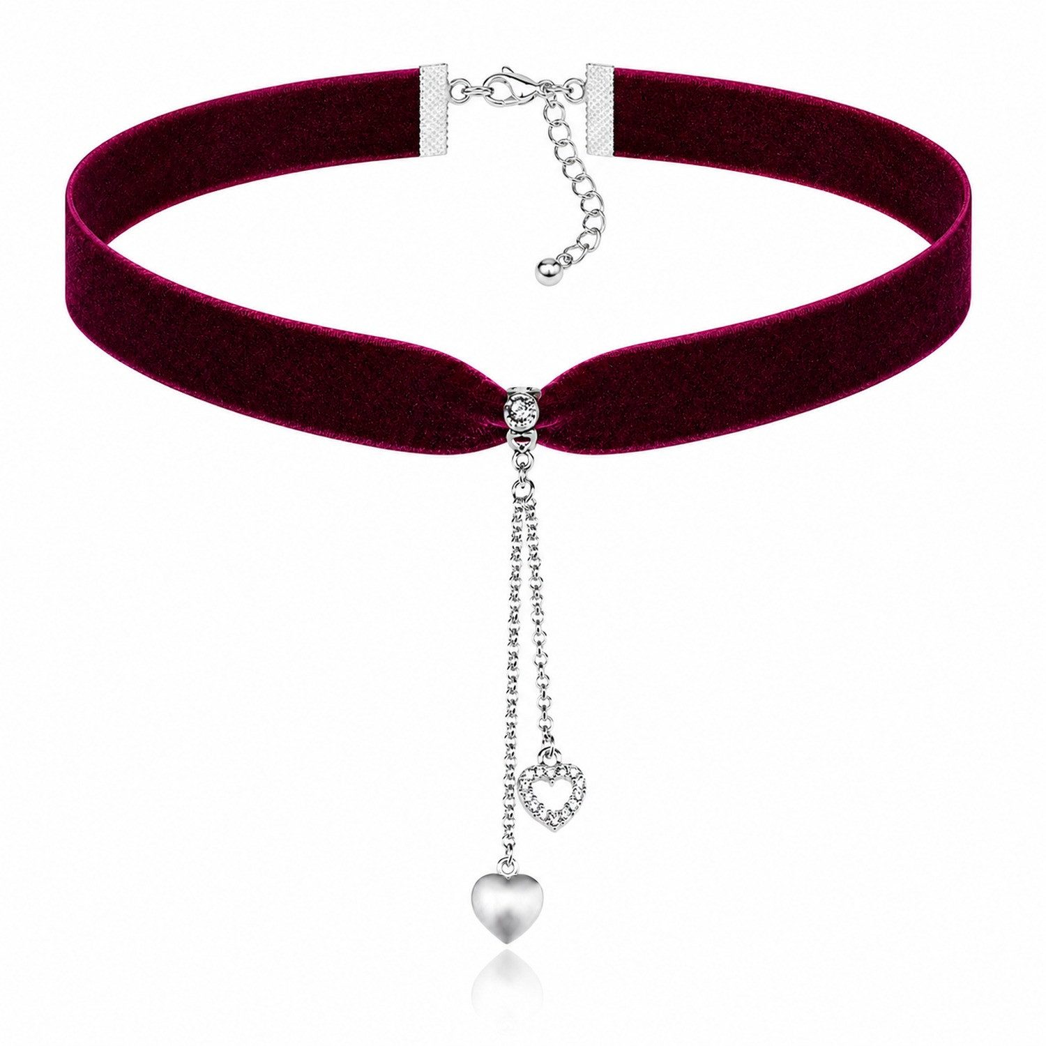 LUISIA® Collier Samt Kropfband mit Herz und Swarovski® Kristall (inkl. Schmuckbox)
