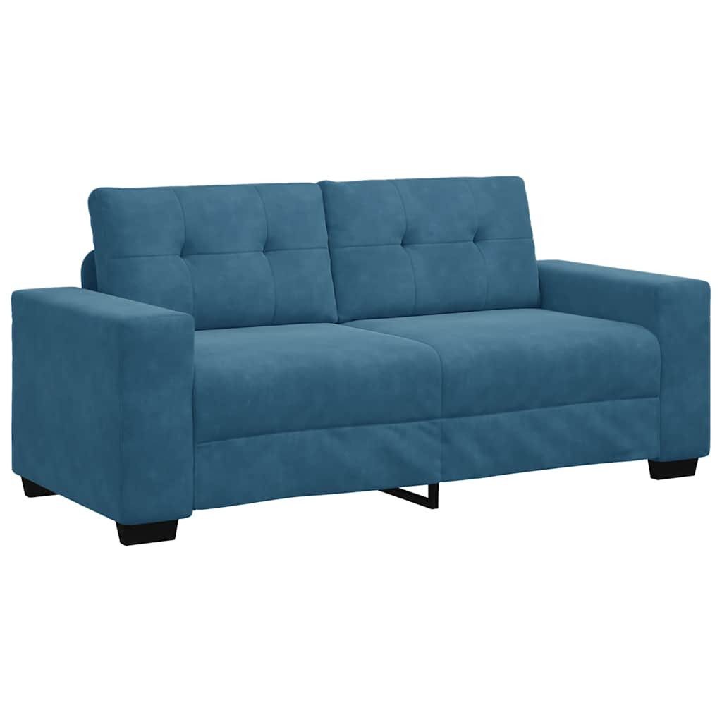 vidaXL Sofa Zweisitzer-Sofa Blau 140 cm Samt