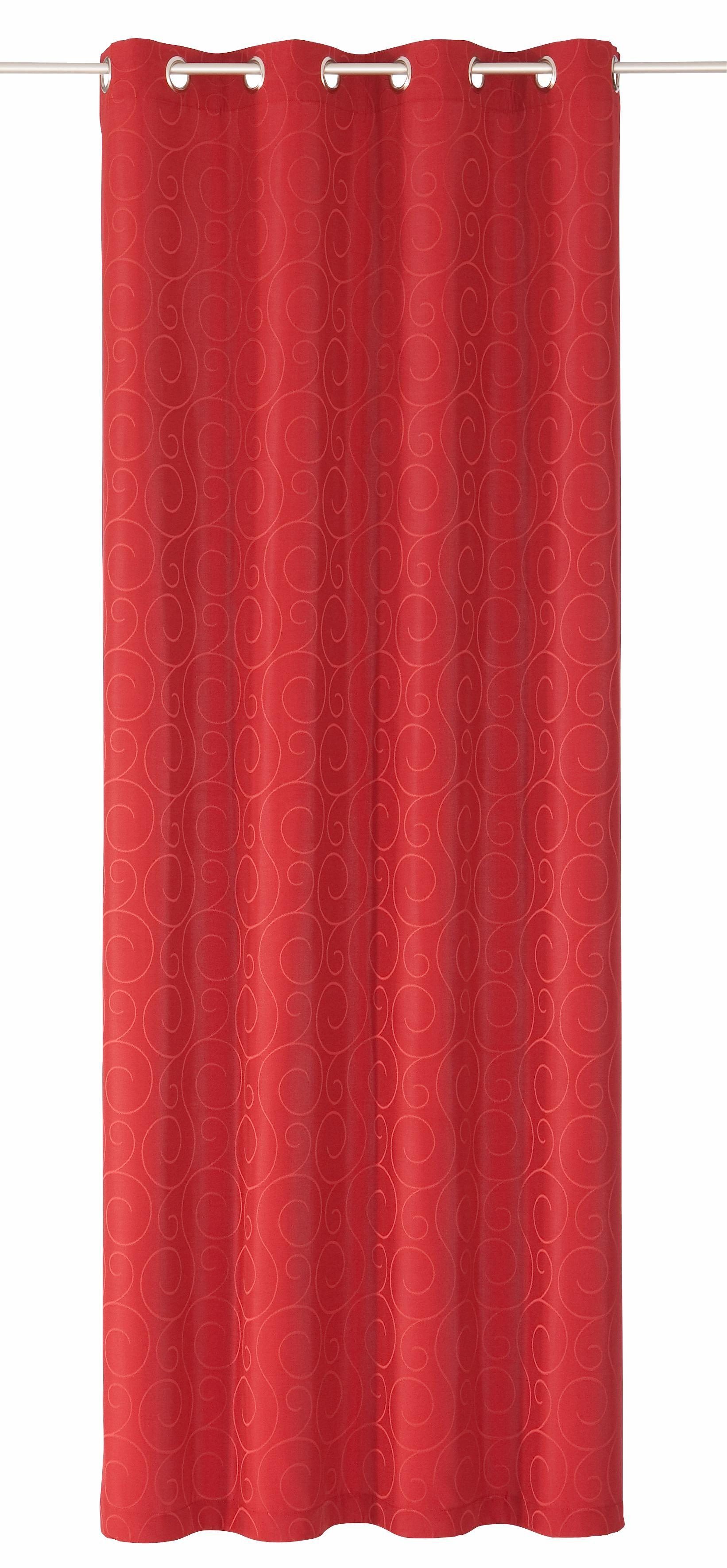 Vorhang NEUFAHRN, Wirth, Ösen (1 St), blickdicht, Jacquard rot