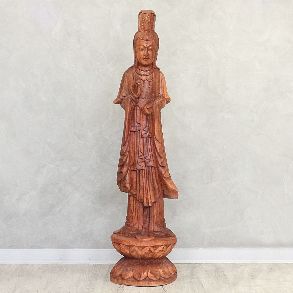 Figur traditionelle Oriental Yin Ursprungsland 102 Herstellung Holz Guan St), Skulptur Handarbeit in (1 Guanyin im Dekofigur cm Galerie
