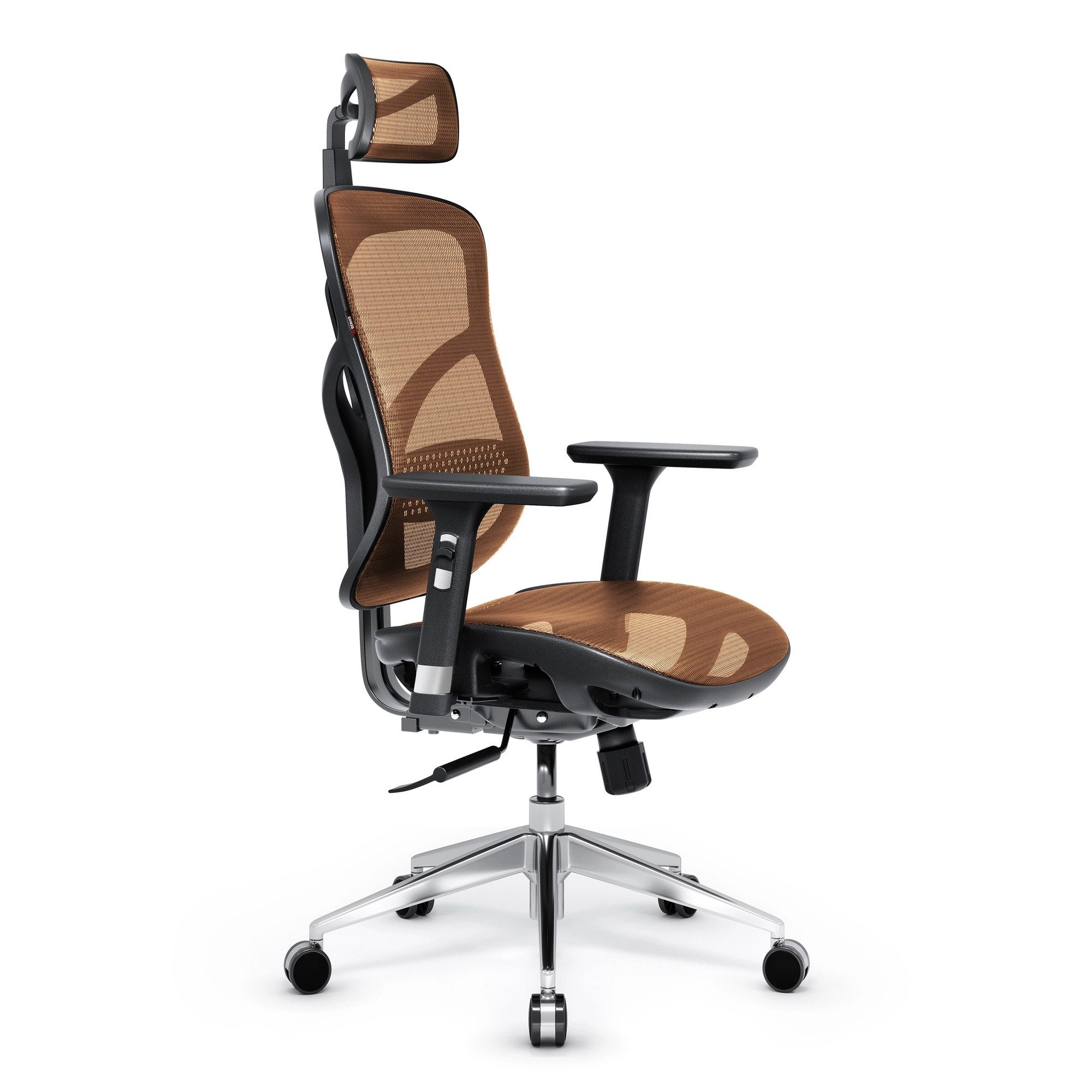 DIABLO CHAIRS Bürostuhl V-Basic Stoff ergonomisch 3D-Armlehnen Kopfstütze (3D-Armlehnen, Lendenwirbelstütze, Stoff atmungsaktiv, 140kg), Lendenstütze Wippfunktion Metallbasis 140kg