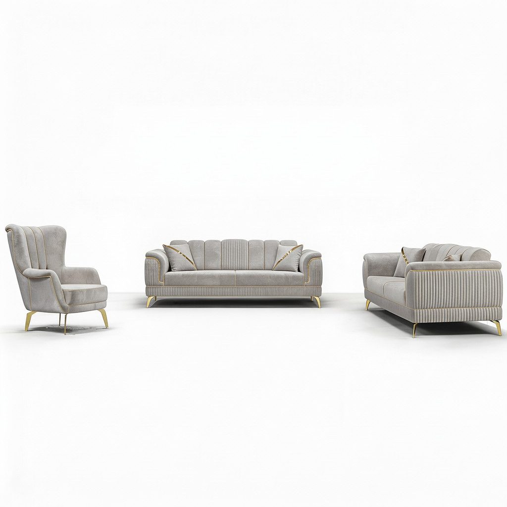 Palms-Store Sofa Set Samira, erhältlich in fünf verschiedenen Farben und Ausführungen., wählbar in unterschiedlichen Sitz-Ausführungen