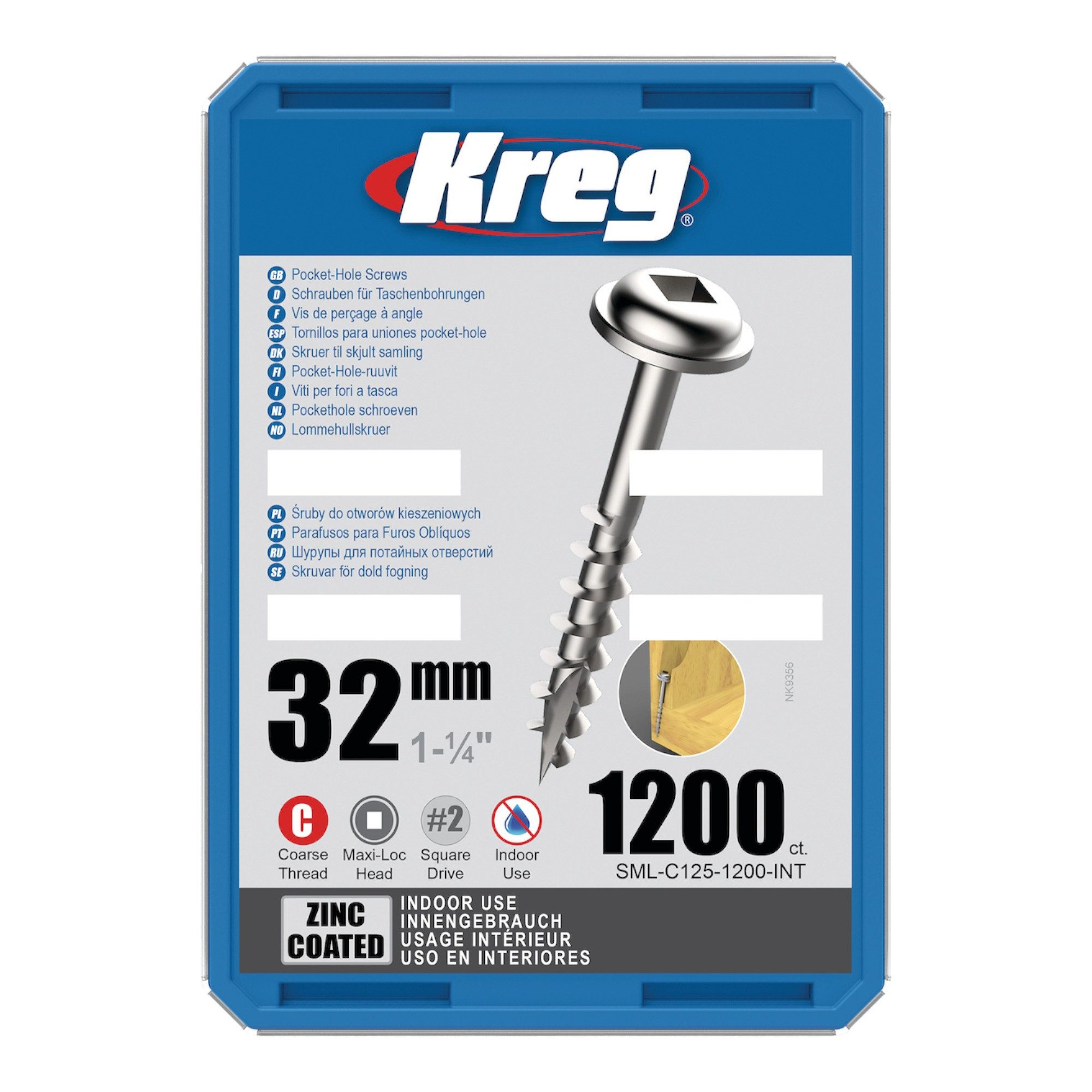 Kreg Schraube SML-C125-1200 Pocket Hole Гвинти 4,0 x 32 mm 1200 Stk. für Holz