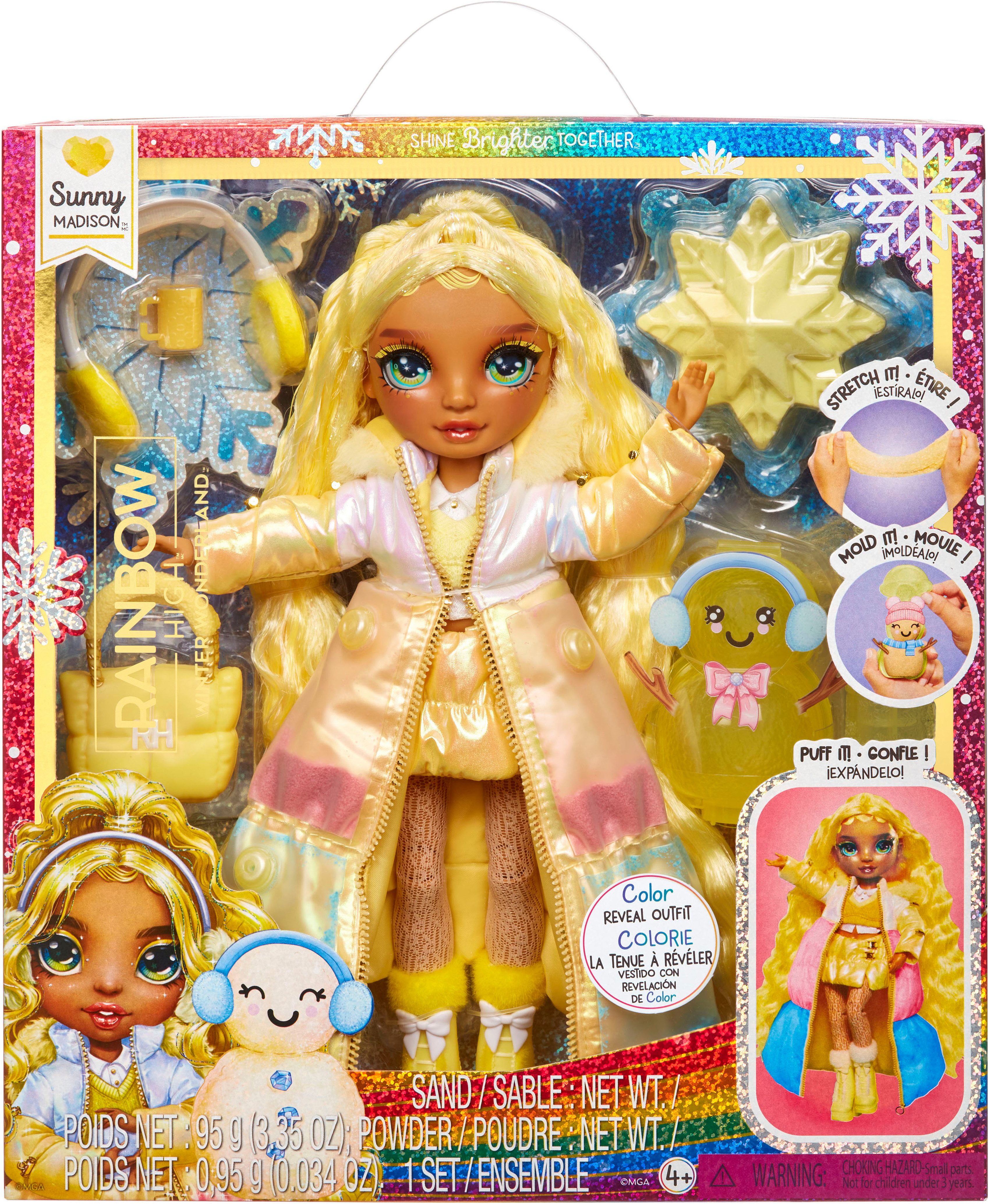 Rainbow High Anziehpuppe Winter Wonderland Doll - Sunny (Yellow)