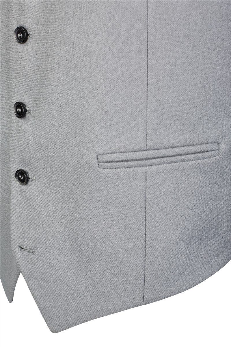 Wilvorst Anzugweste Wilvorst CLASSICs Herren Cut-Weste V-Neck Classic-Fit Grau