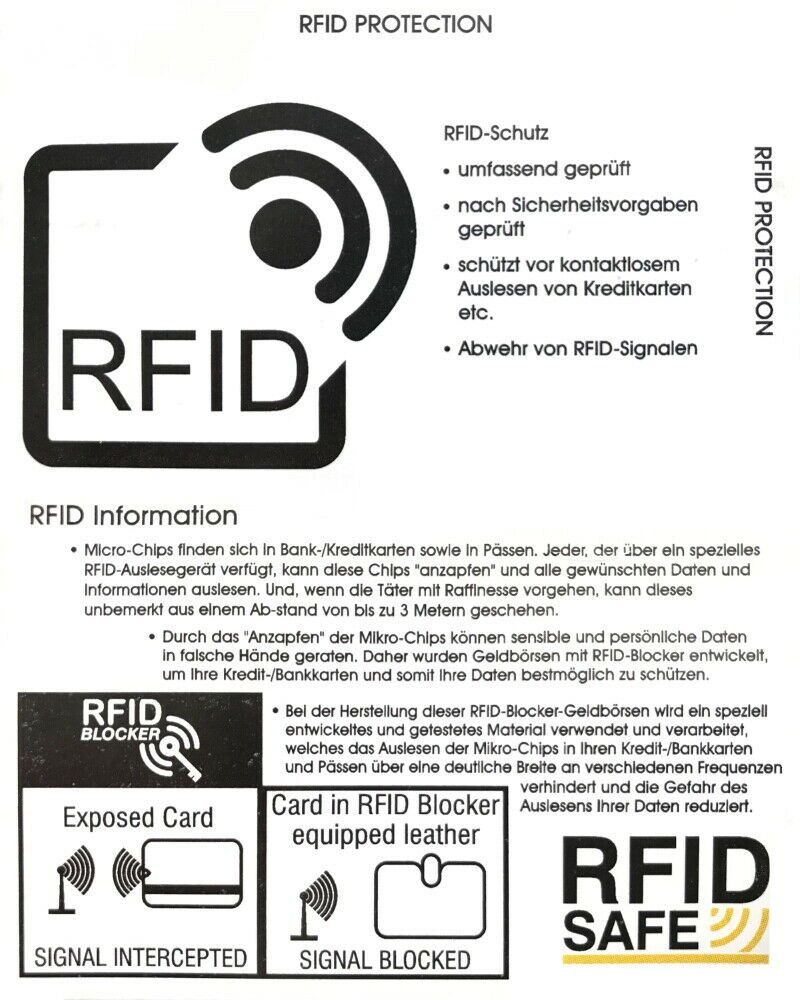 L&B Geldbörse Rindsleder Portemonnaie, integrierter RFID-Schutz >2339< Geldbeutel, Druckknopffach & Reißverschlussfach + 7 Kartenfächer & 3 Sichtfächer – Bild 5 von 5