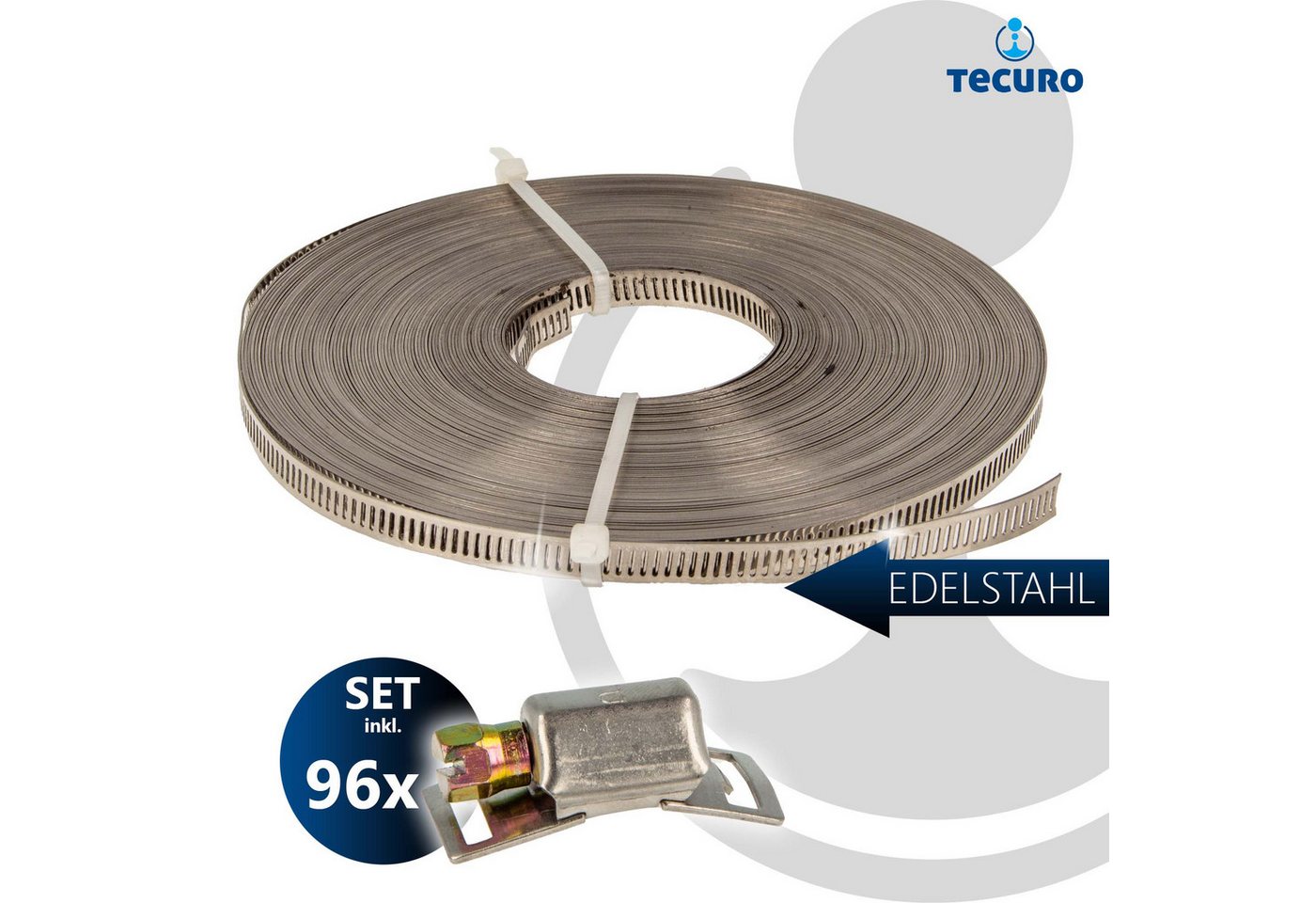 Thumbnail - tecuro Schlauchschelle Schlauchschellen Endlosband Set: 3, 5 oder 25 Meter
