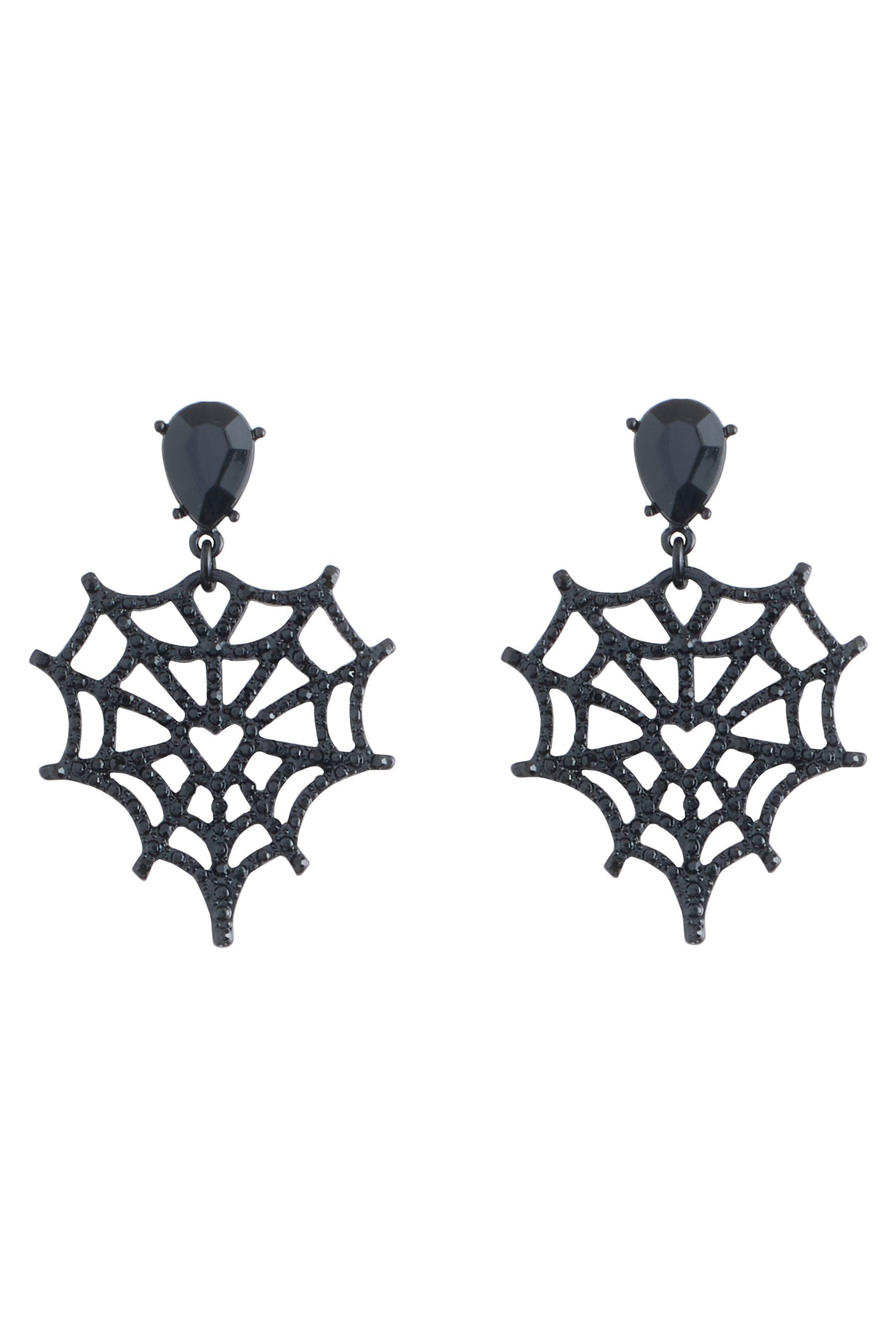 Paar Ohrhänger Halloween Hängeohrringe, Spinnennetz