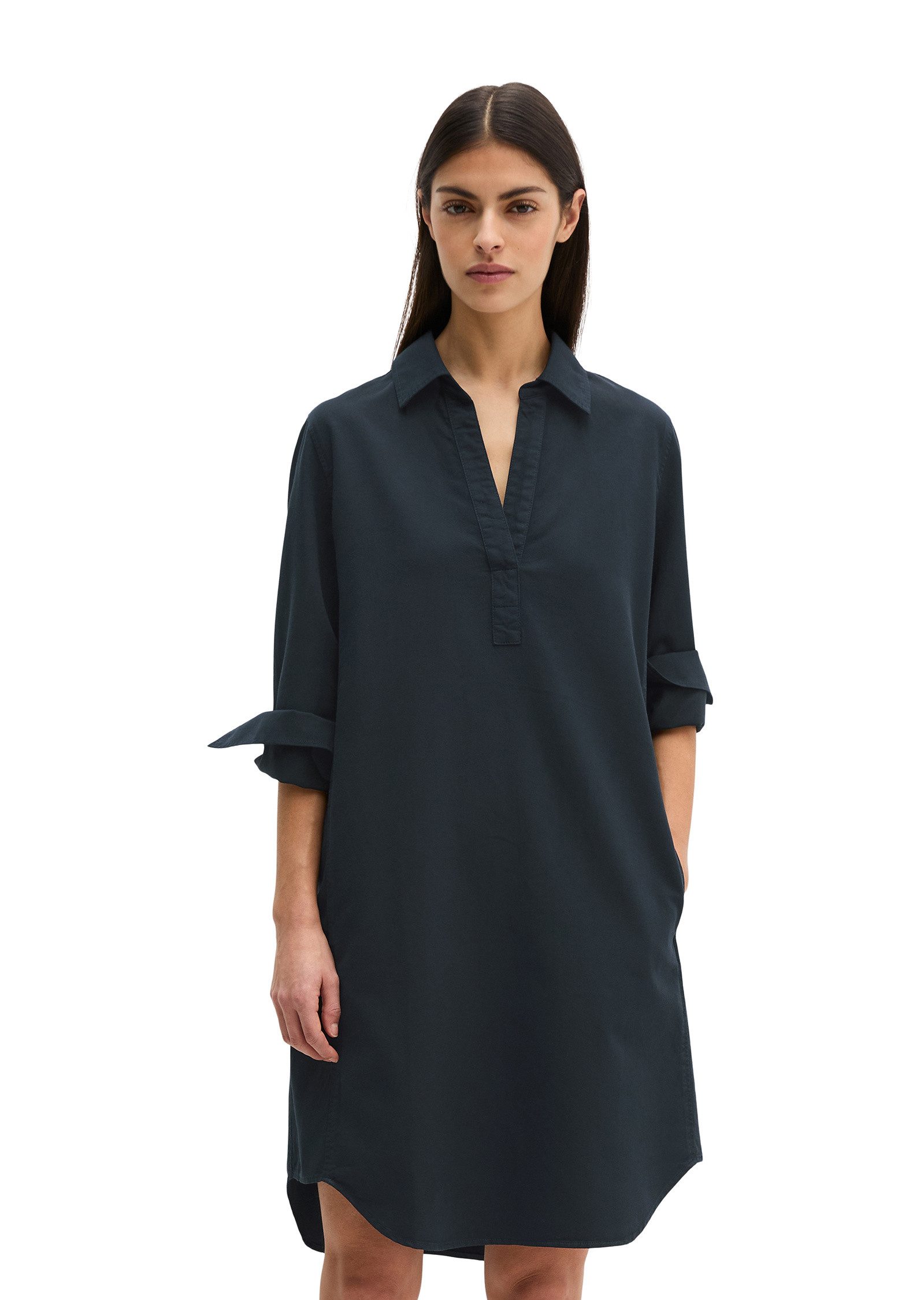 Marc O'Polo Hemdblusenkleid aus Organic-Cotton-Lyocell-Leinen-Mix