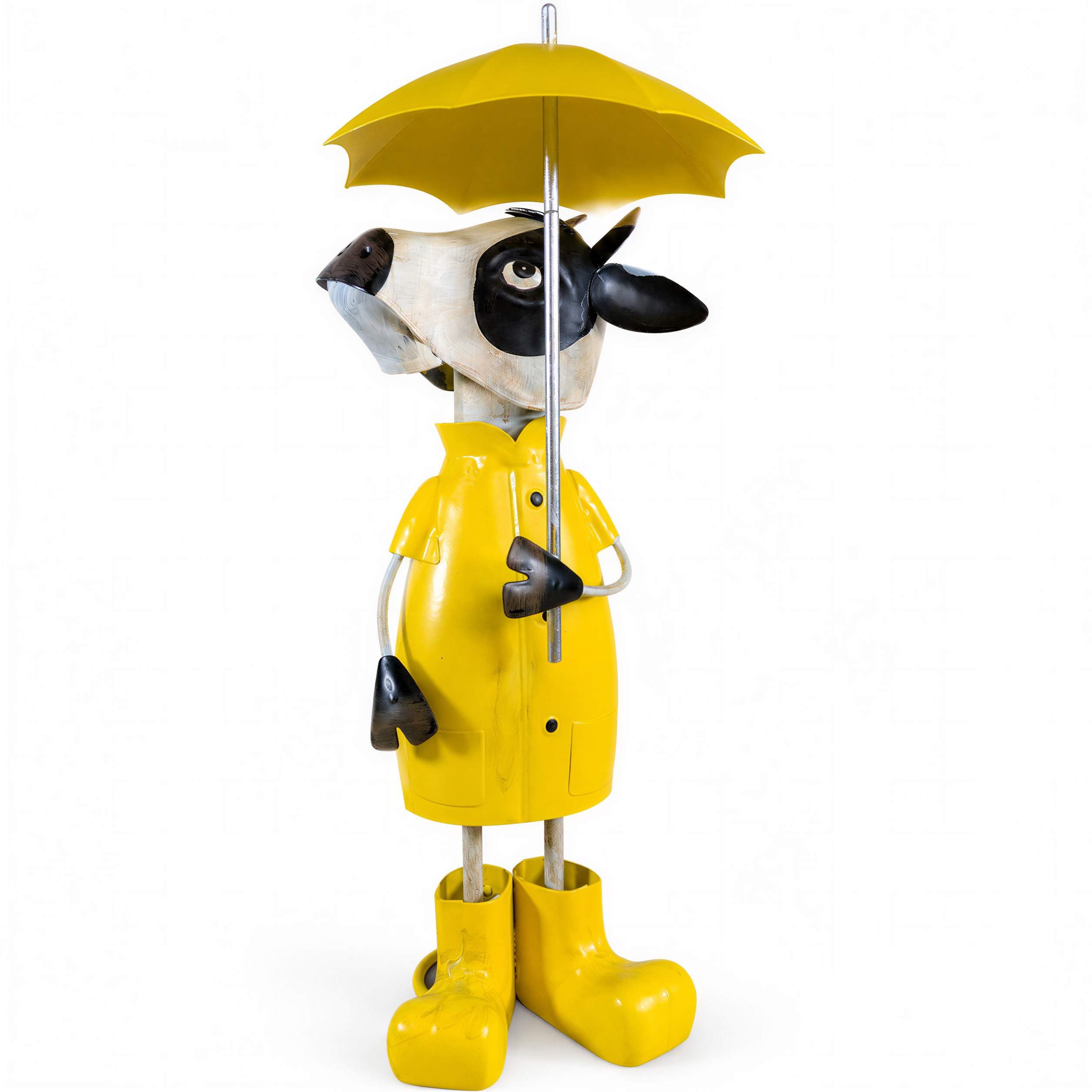 colourliving Dekofigur Metall-Gartenfigur mit Regenschirm – Tierfigur Schaf, Kuh & Frosch (1 St), Fröhliche Tierdeko für ein Lächeln im Alltag