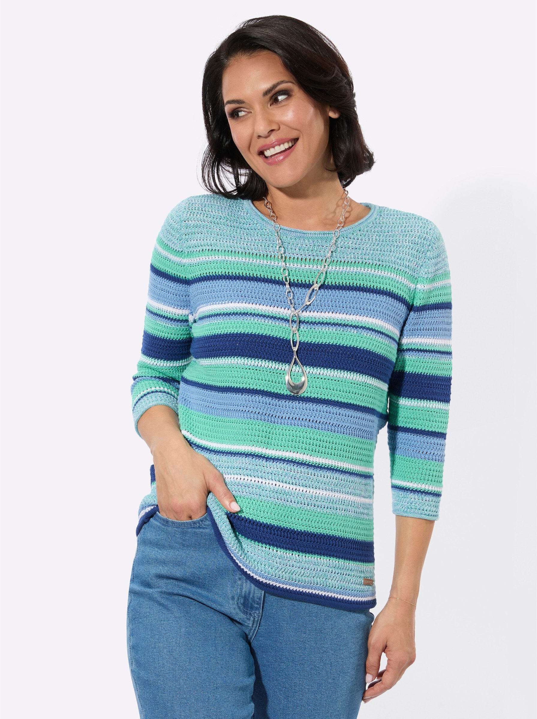 Witt Strickpullover Rundhals-Pullover 3/4-Arm Jersey