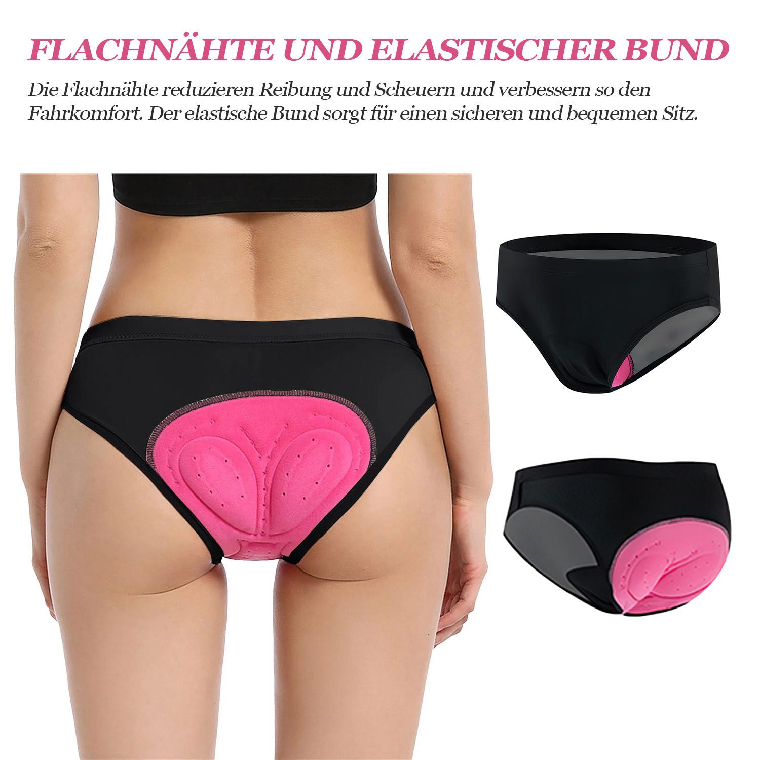 Refttenw Fahrradhose Radlerhose damen mit gepolstert,Fahrradunterhose,Radunterhose