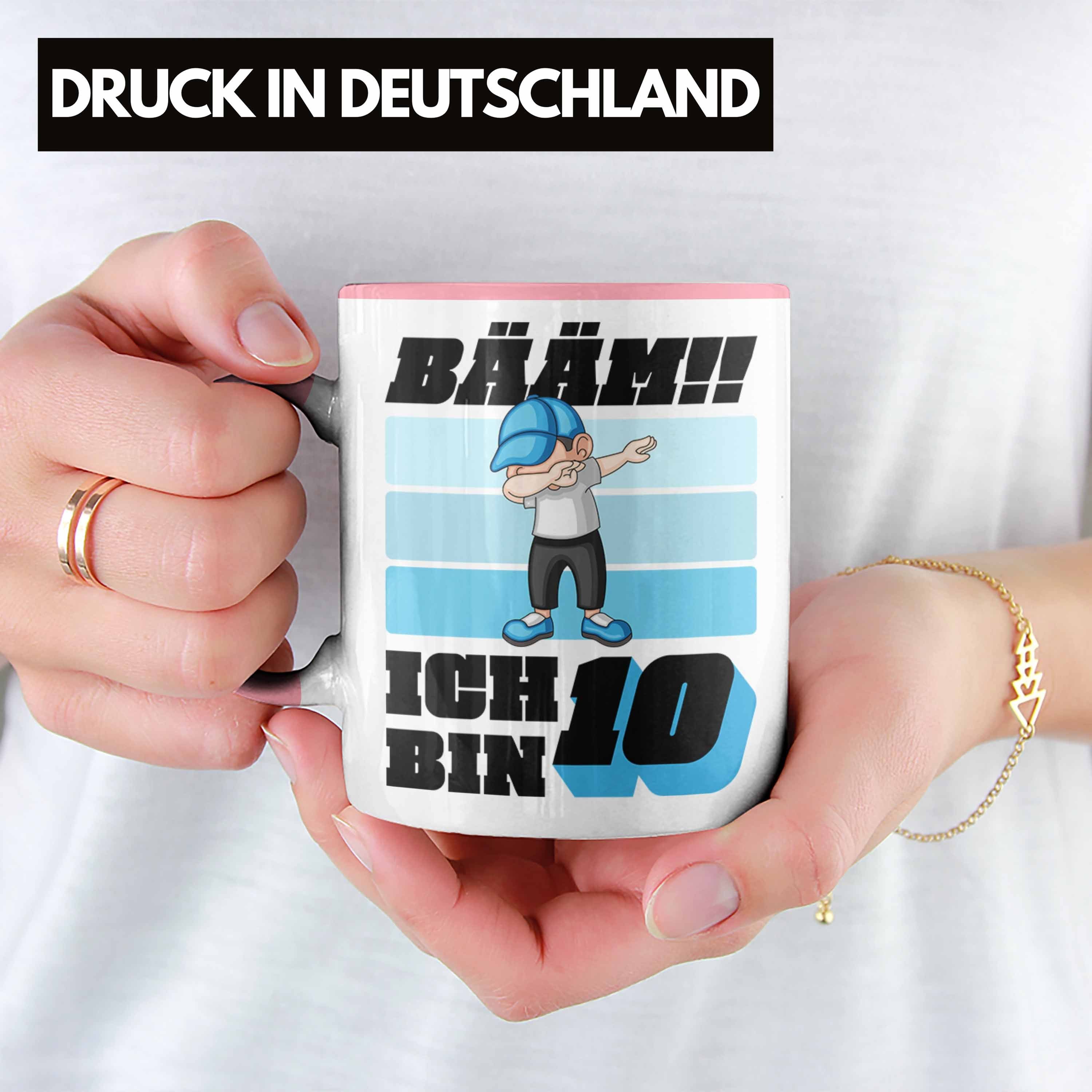 Trendation Tasse 10er 10 - Tasse Geburtstag 10 Jahre Junge Geschenkidee Jungen Geschenke Trendation Geburtstag Alt Rosa