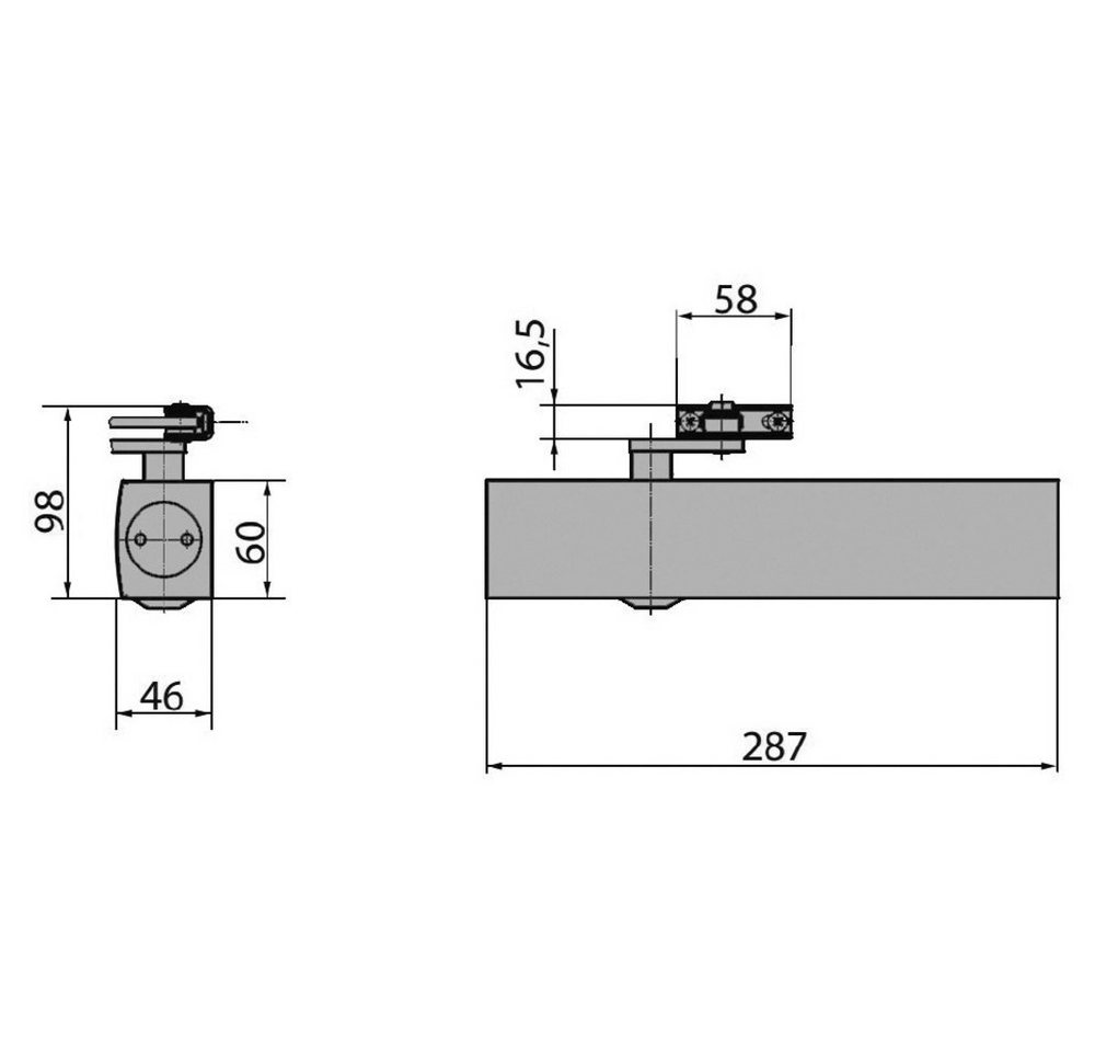 Thumbnail - GEZE Türriegel GEZE 1410-0102 Türschließer Silber