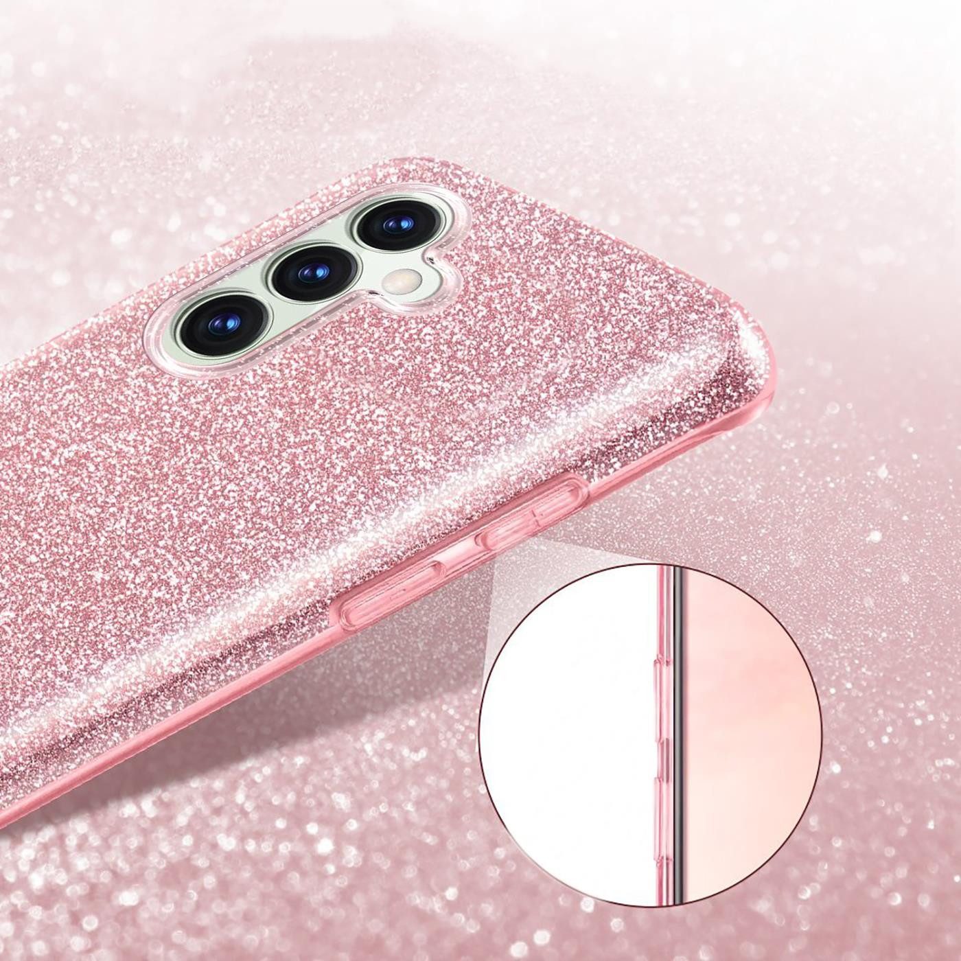 CoolGadget Handyhülle Glitzer Glamour Hülle für Samsung Galaxy A16 5G 6,7 Zoll, Slim Case mit Glossy Effect Schutzhülle für Samsung A16 5G Hülle – Bild 5 von 5