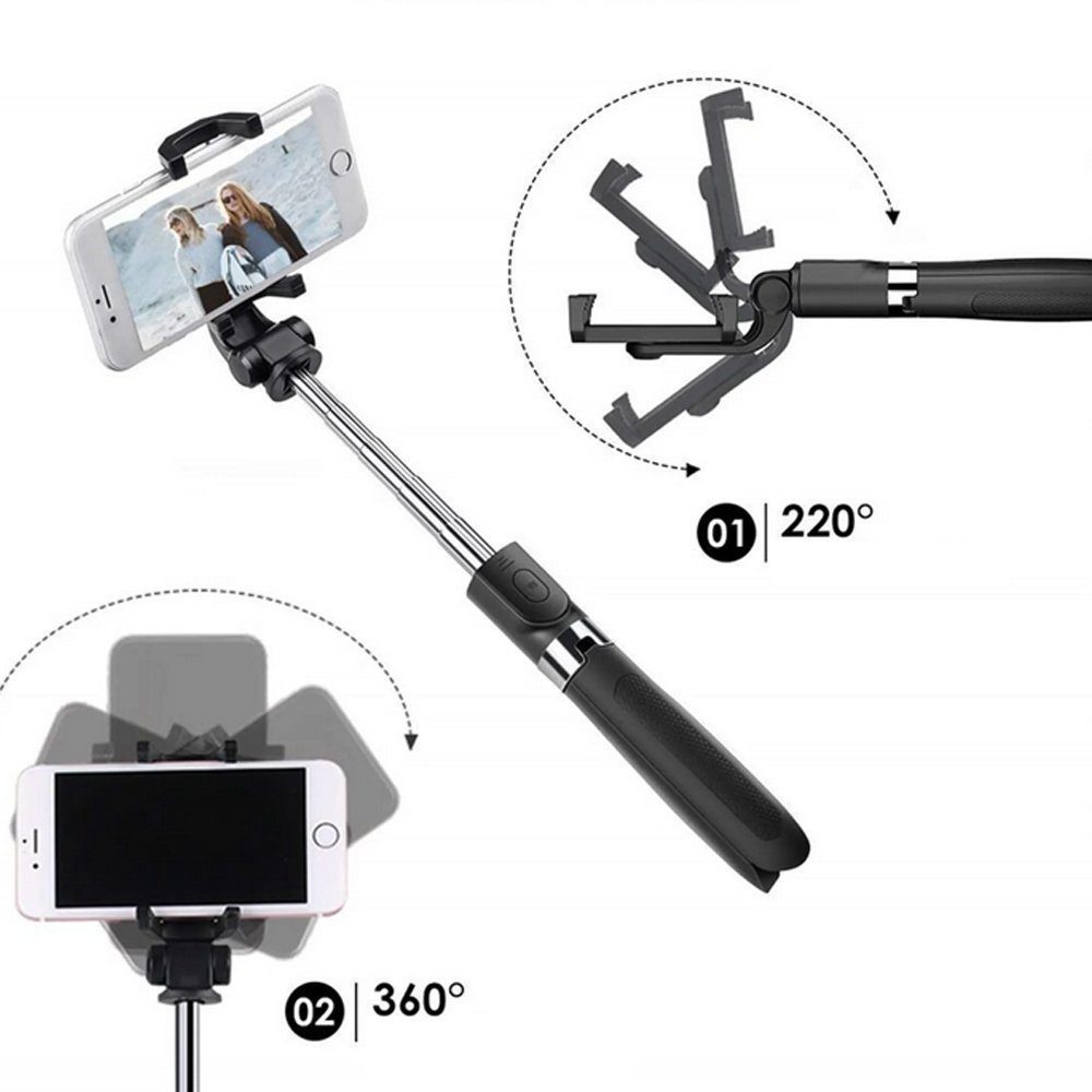 FELIXLEO Handy-Halterung Bluetooth Selfie-Stick Stativ Erweiterbar Stange Smartphone-Halterung, (1-tlg)