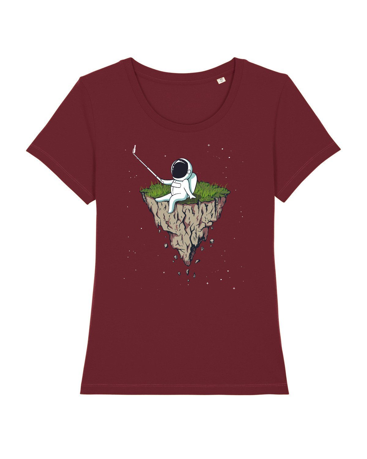 Apparel Selfie Print-Shirt weinrot Astronaut (1-tlg) wat?