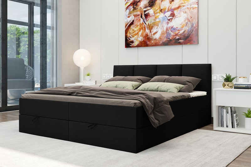 Stylefy Boxspringbett Alvaro (Schlafzimmerbett, Bett), 140/160/180x 200 cm, wahlweise mit Topper, mit Bonellfederkern