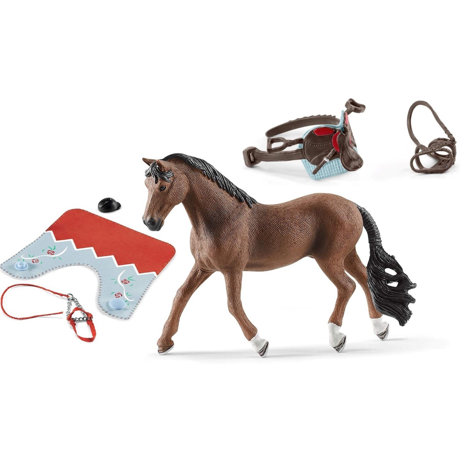 Schleich® Tierfigur 13909-42459-89 Horse Club 3er Set Trakehner Wallach + Decke