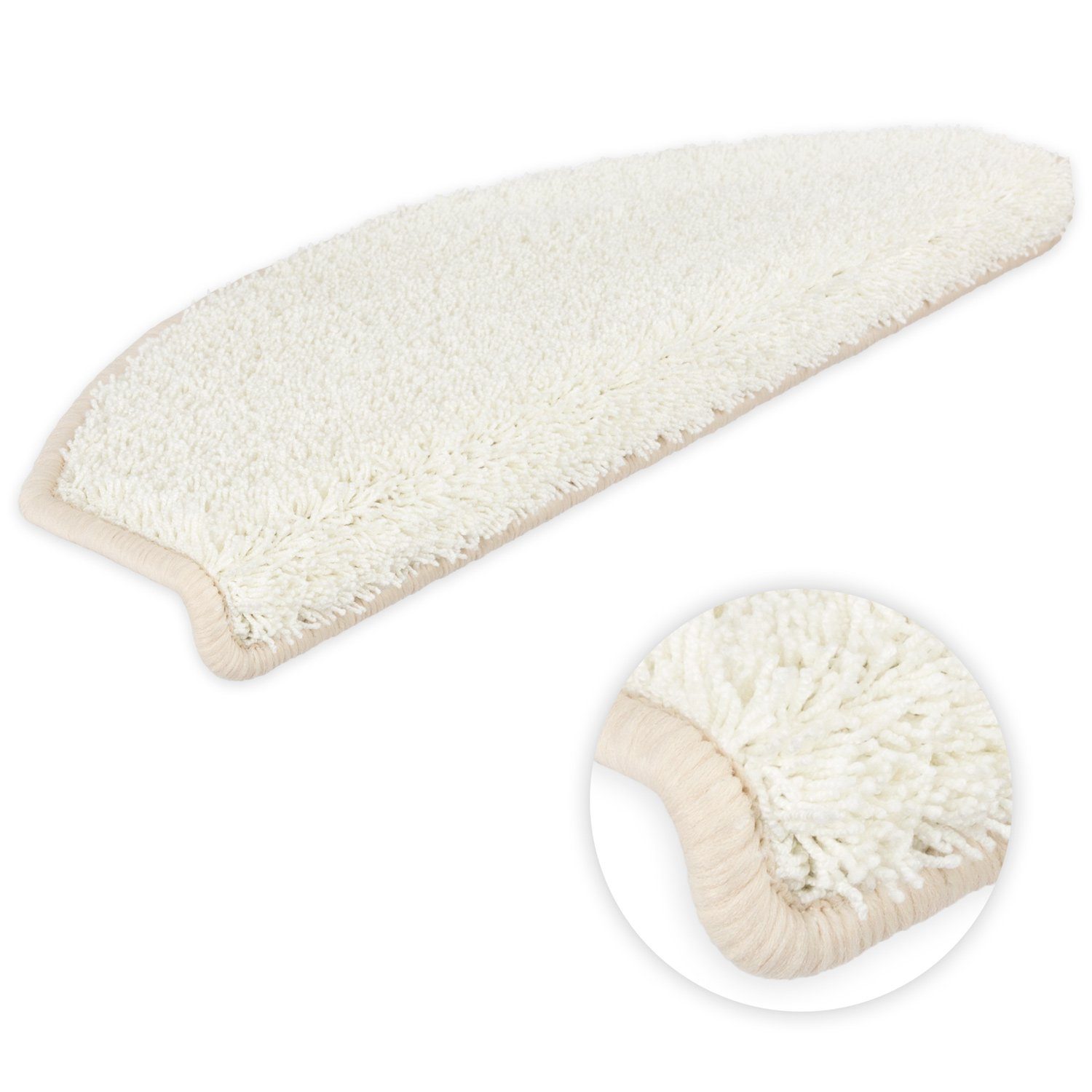 Metzker® Stufenmatte Shaggy Stufenmatten Emphoria Halbrund creme 15 Stück, günstig online kaufen