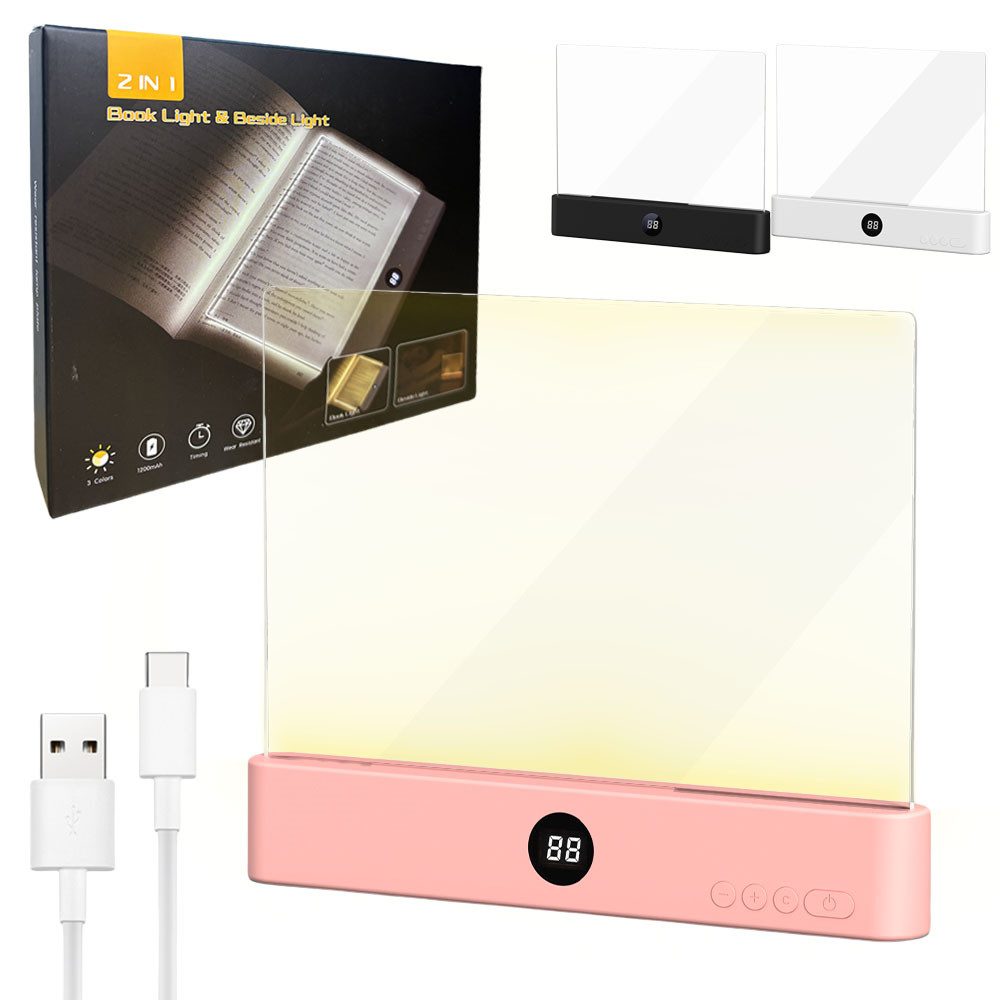 PRIISF Tischleuchte LED Leselampe Buchlampe tragbare Flaches Buch Licht Dim günstig online kaufen