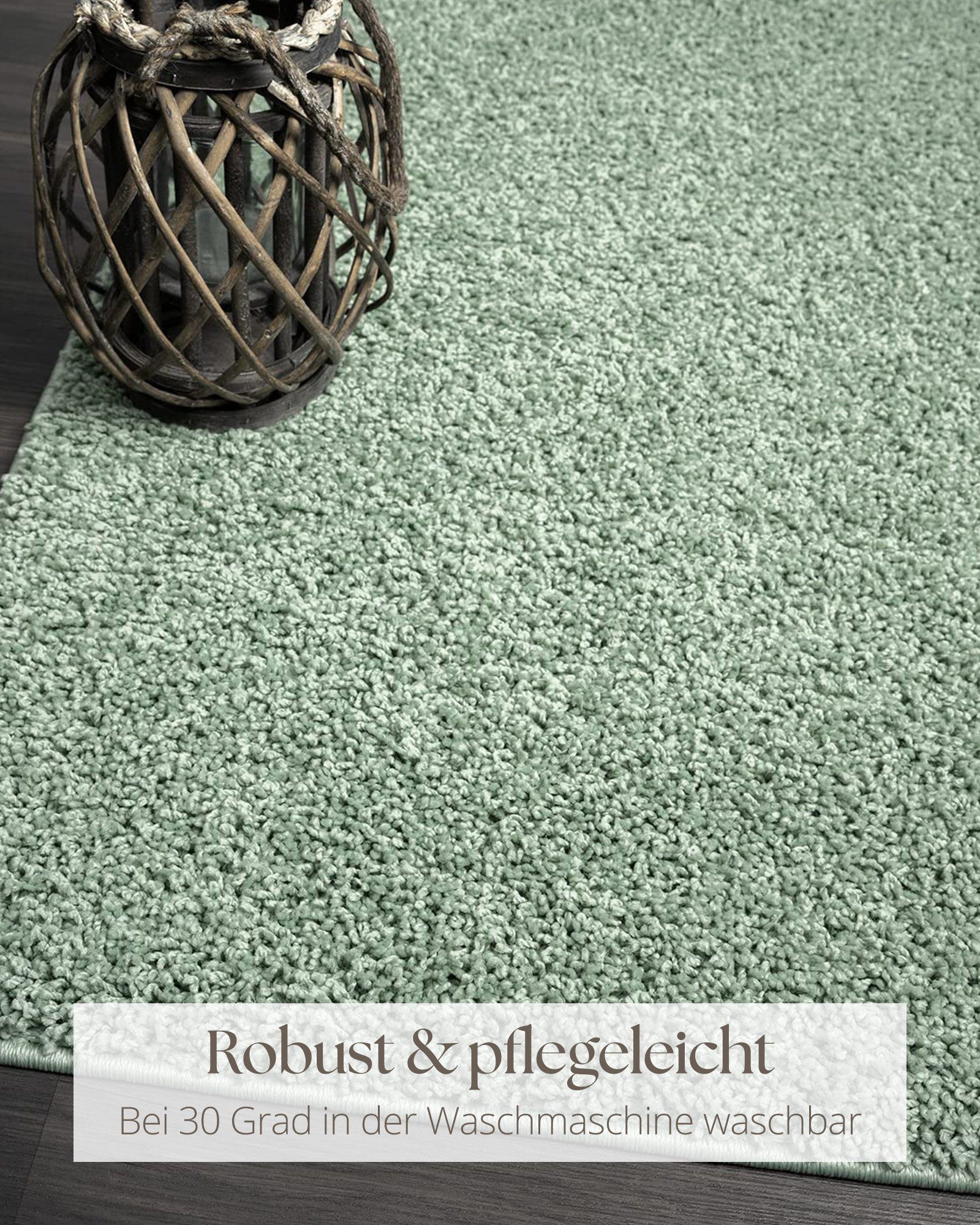 Hochflor-Teppich Foxy Shaggy Teppich, Langflor, grün waschbar, Wohnzimmer, Rechteck, the 30 Höhe: mm, carpet, Schlafzimmer, Anti-Rutsch