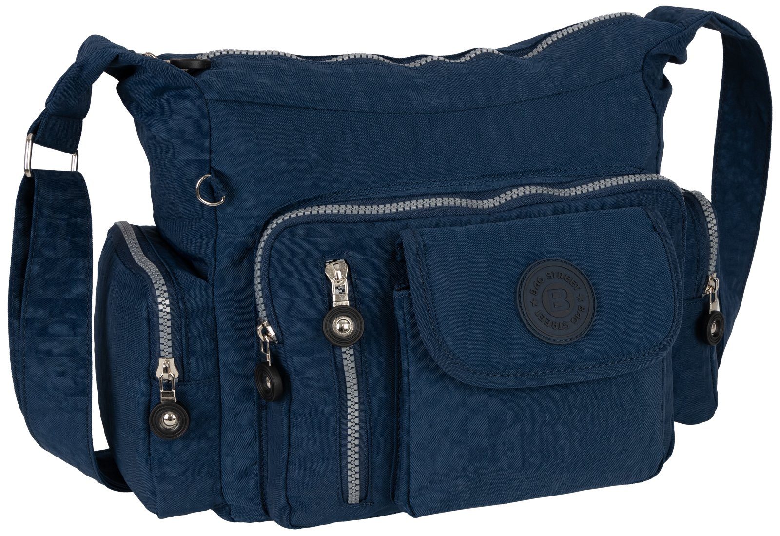 BAG STREET Umhängetasche Damentasche Umhängetasche Handtasche Schultertasche Taupe, als Schultertasche, Umhängetasche tragbar Blau