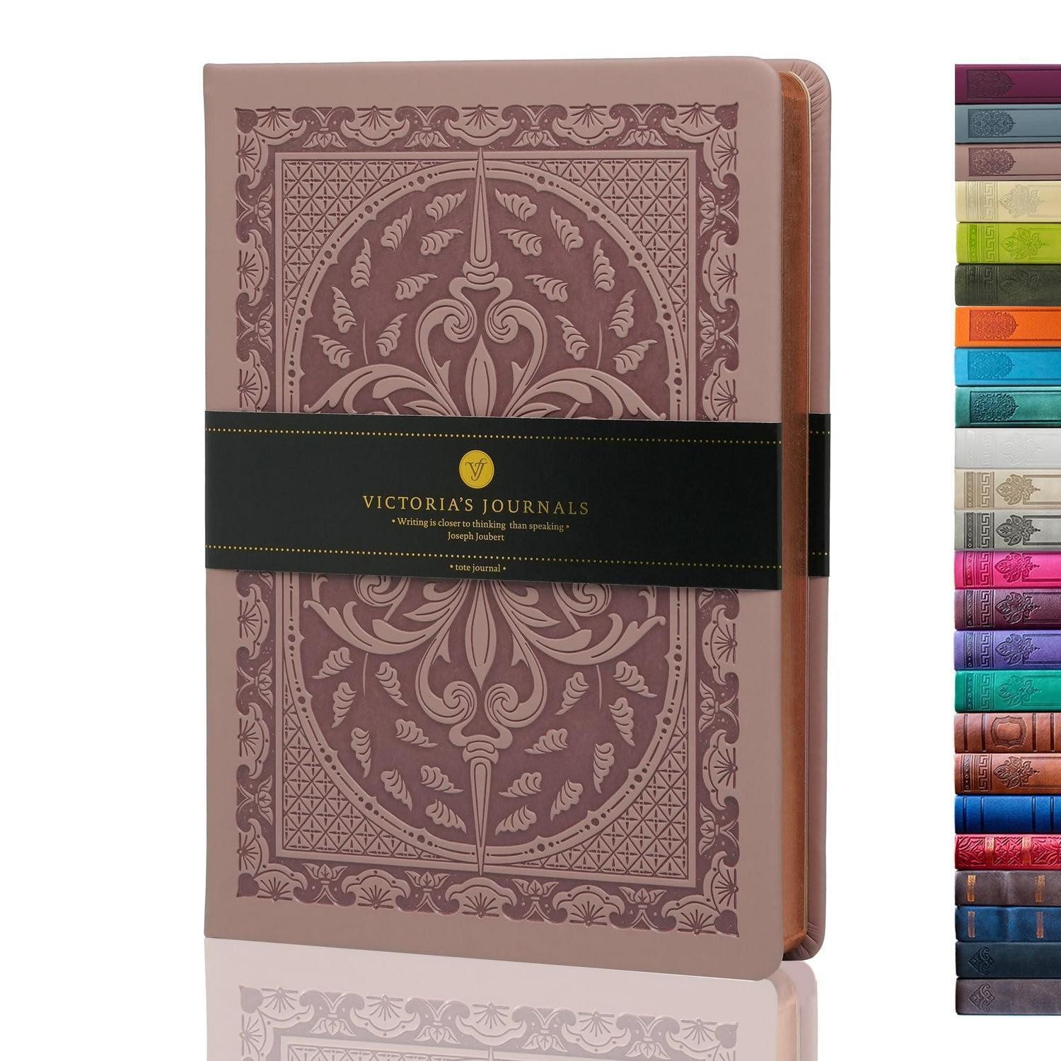 LuxusKollektion Tagebuch Tagebuch Vintage A5 liniert rosa in Lederoptik