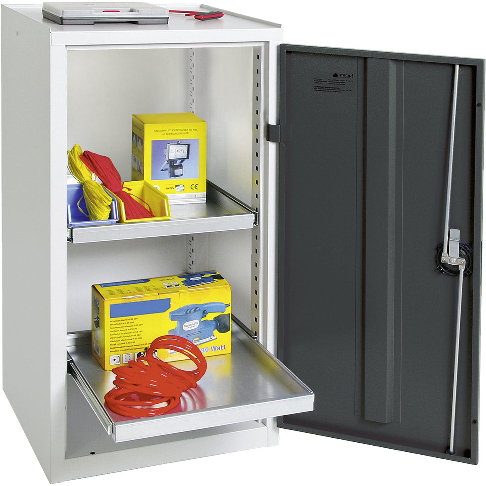 STUMPF Serverschrank Stumpf Werkzeug- und Materialschrank Serie 3000 lichtgrau / anthrazitg