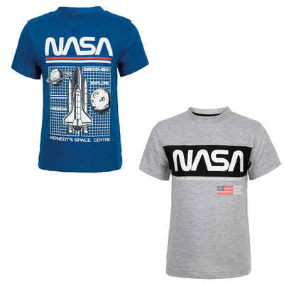 NASA Print-Shirt NASA Space Center Kinder Jungen 2er Set kurzarm T-Shirt (2-tlg) Gr. 92 bis 128